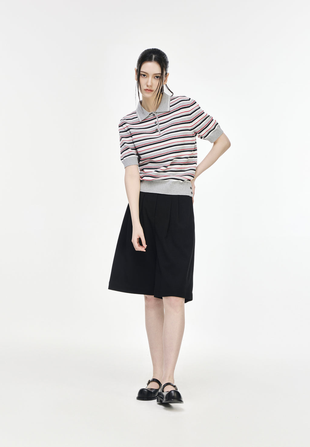 ASYMMETRIC BERMUDA SHORTS
