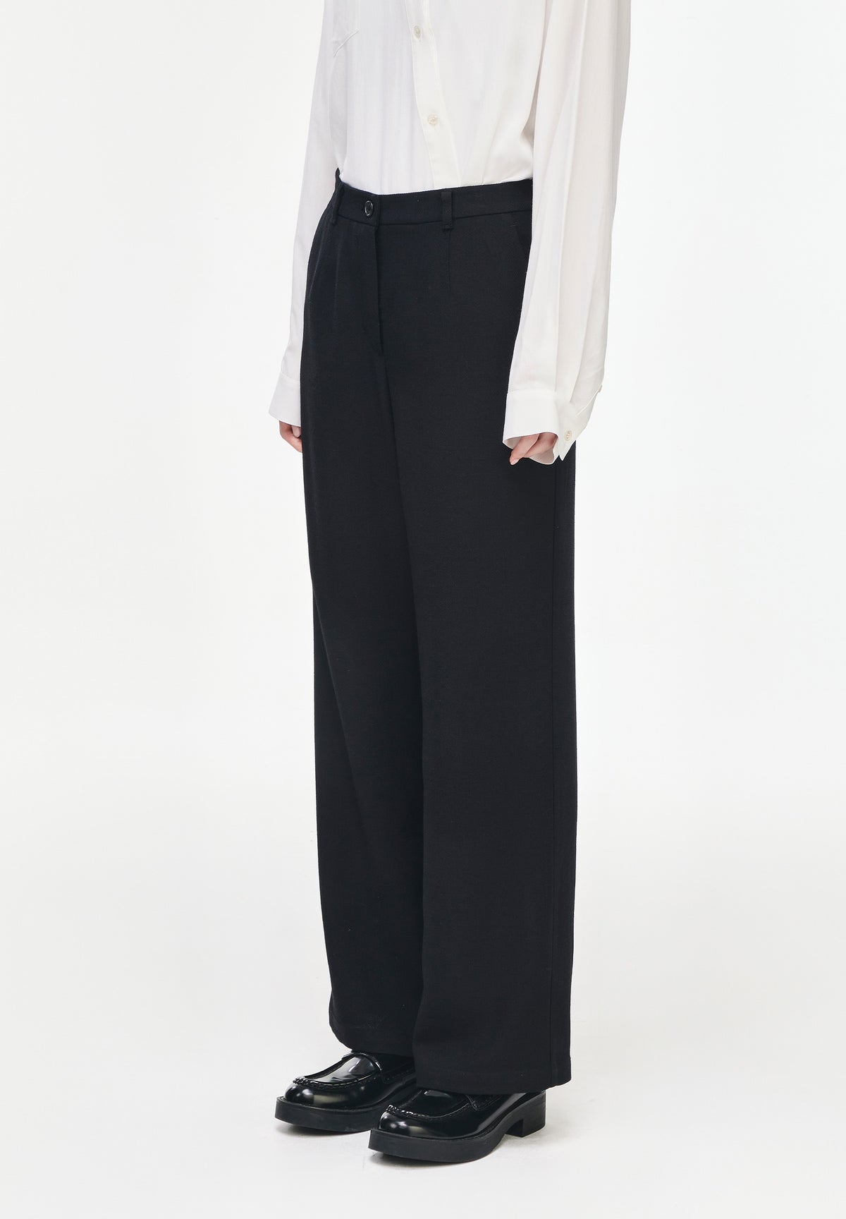 SEMI FLARE LINEN PANTS