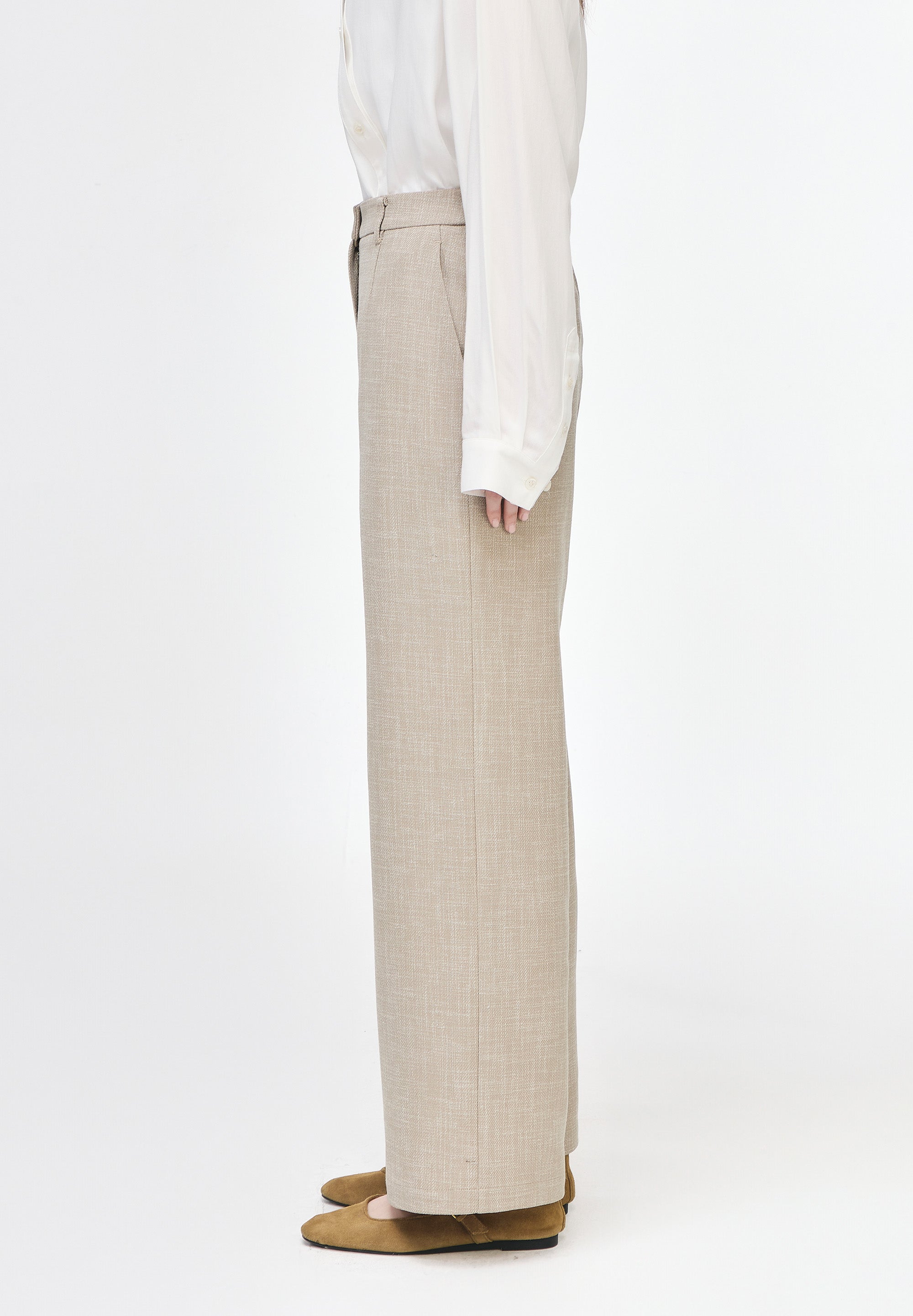 SEMI FLARE LINEN PANTS