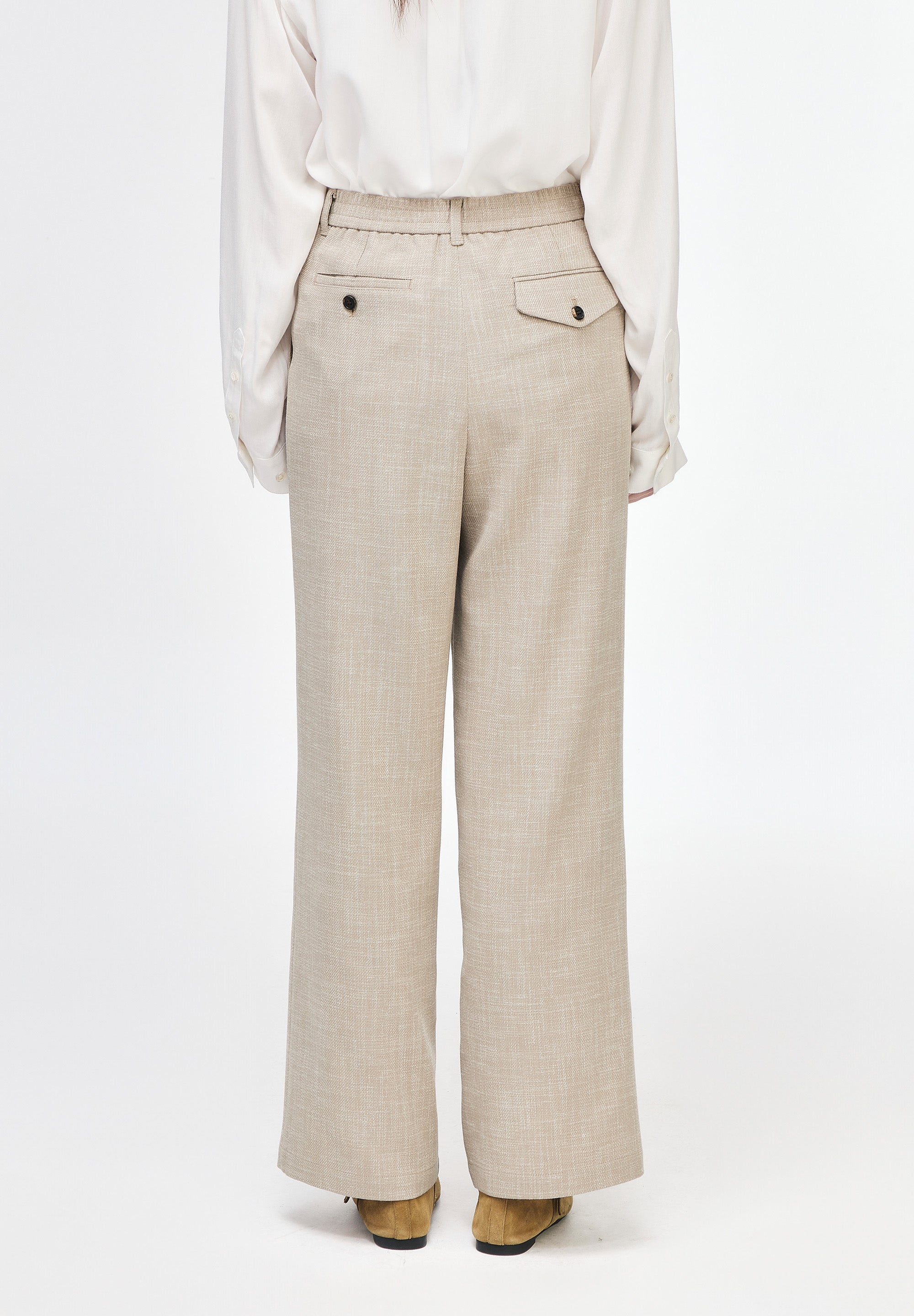 SEMI FLARE LINEN PANTS