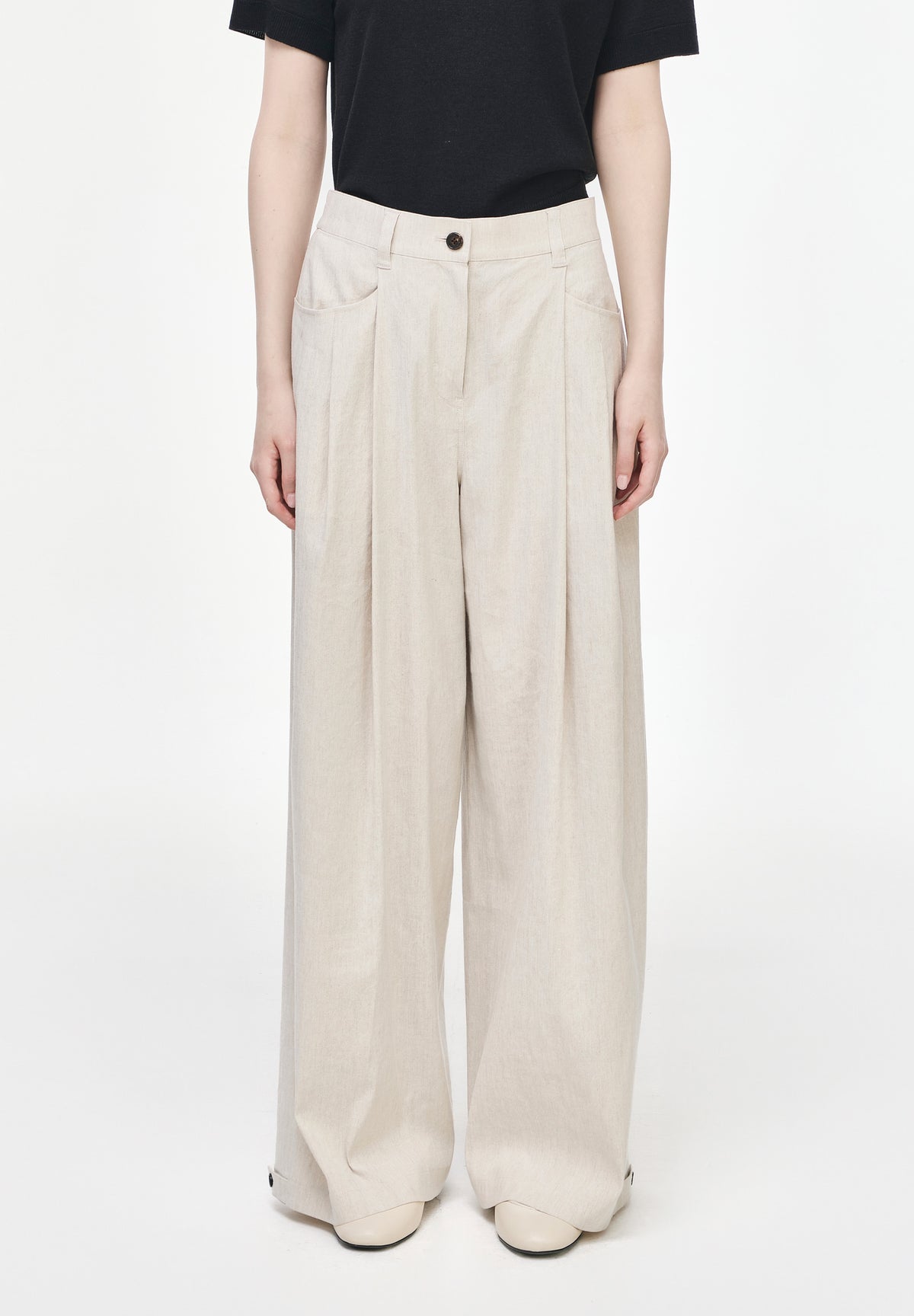 LEVEL VOLUME LINEN PANTS