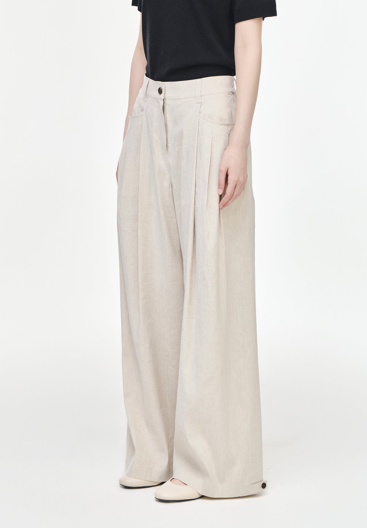LEVEL VOLUME LINEN PANTS