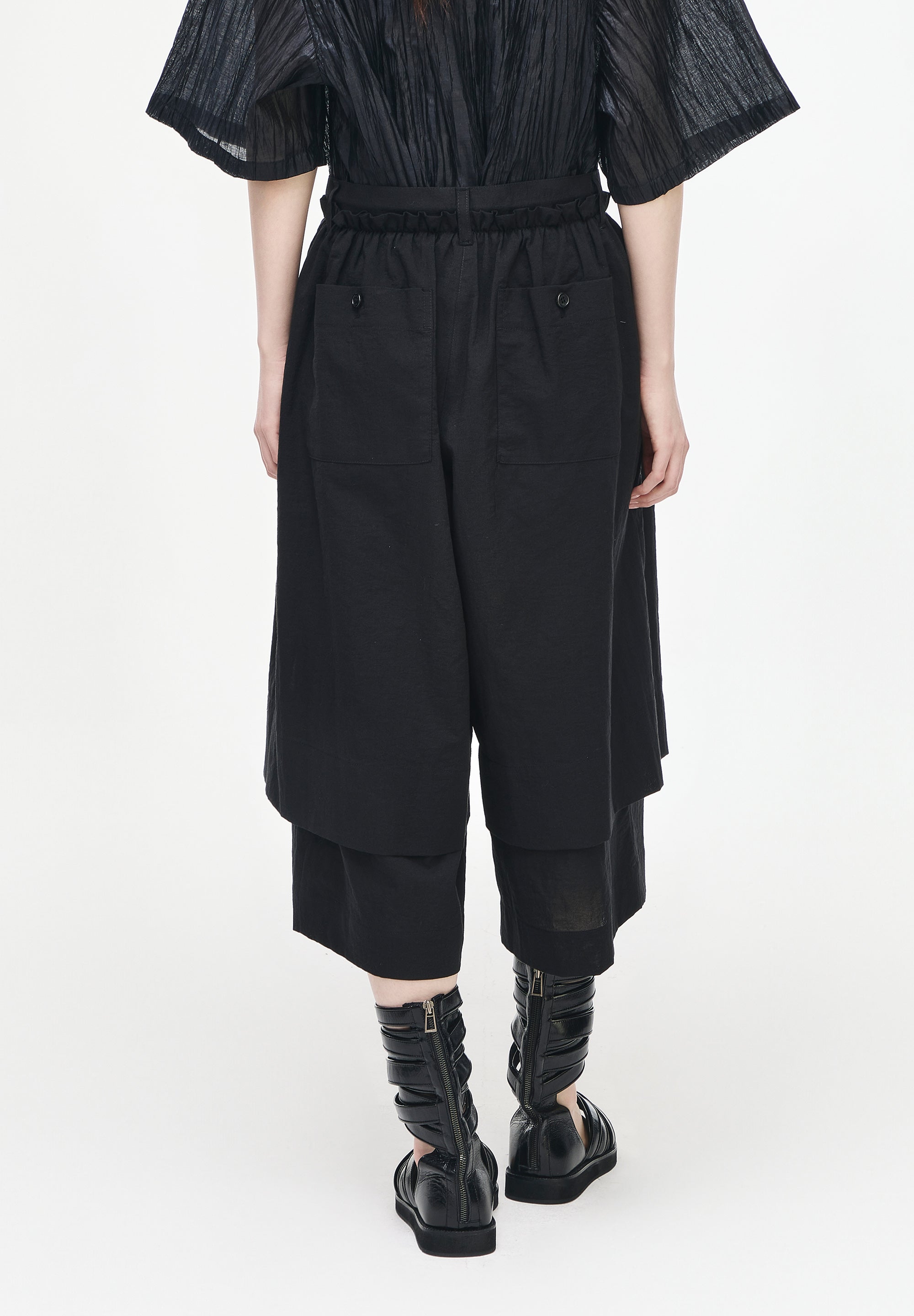 GHOSTFOLD CROP WIDE PANTS