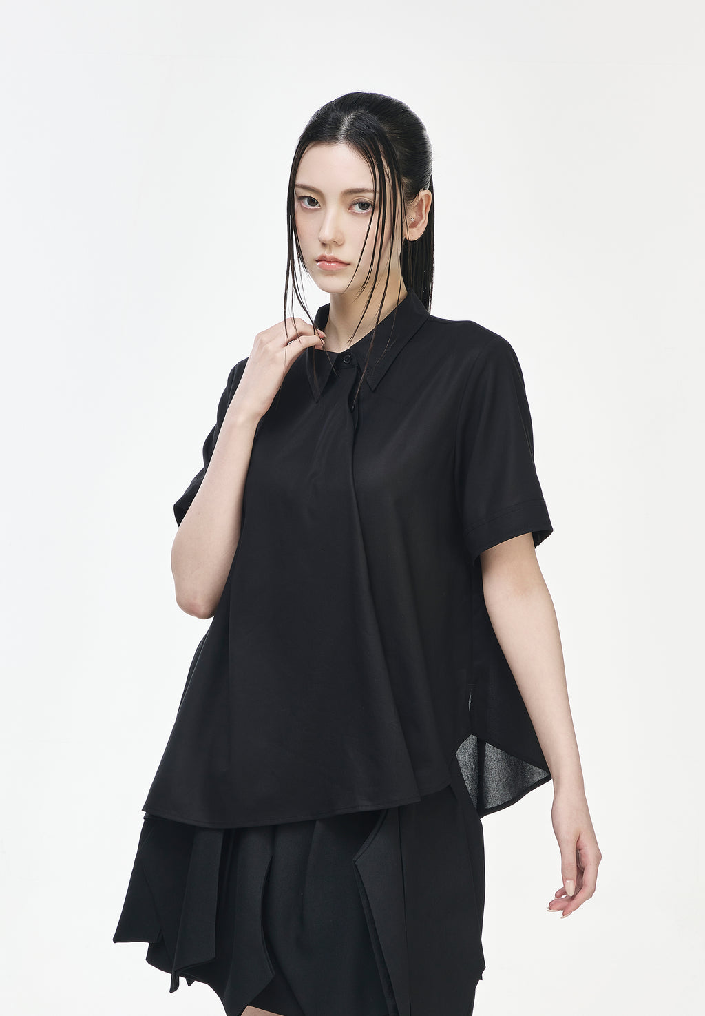 BIAS DRAPE HALF SHIRT