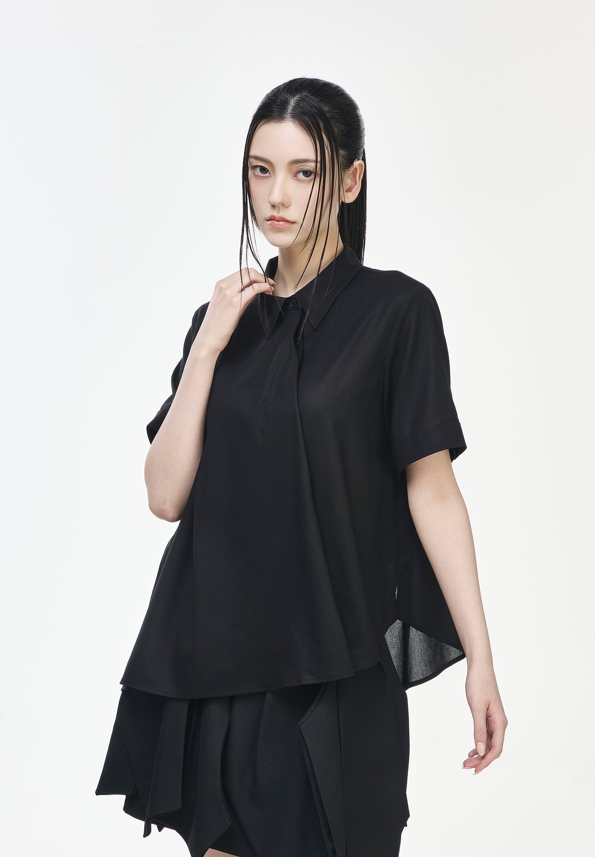 BIAS DRAPE HALF SHIRT