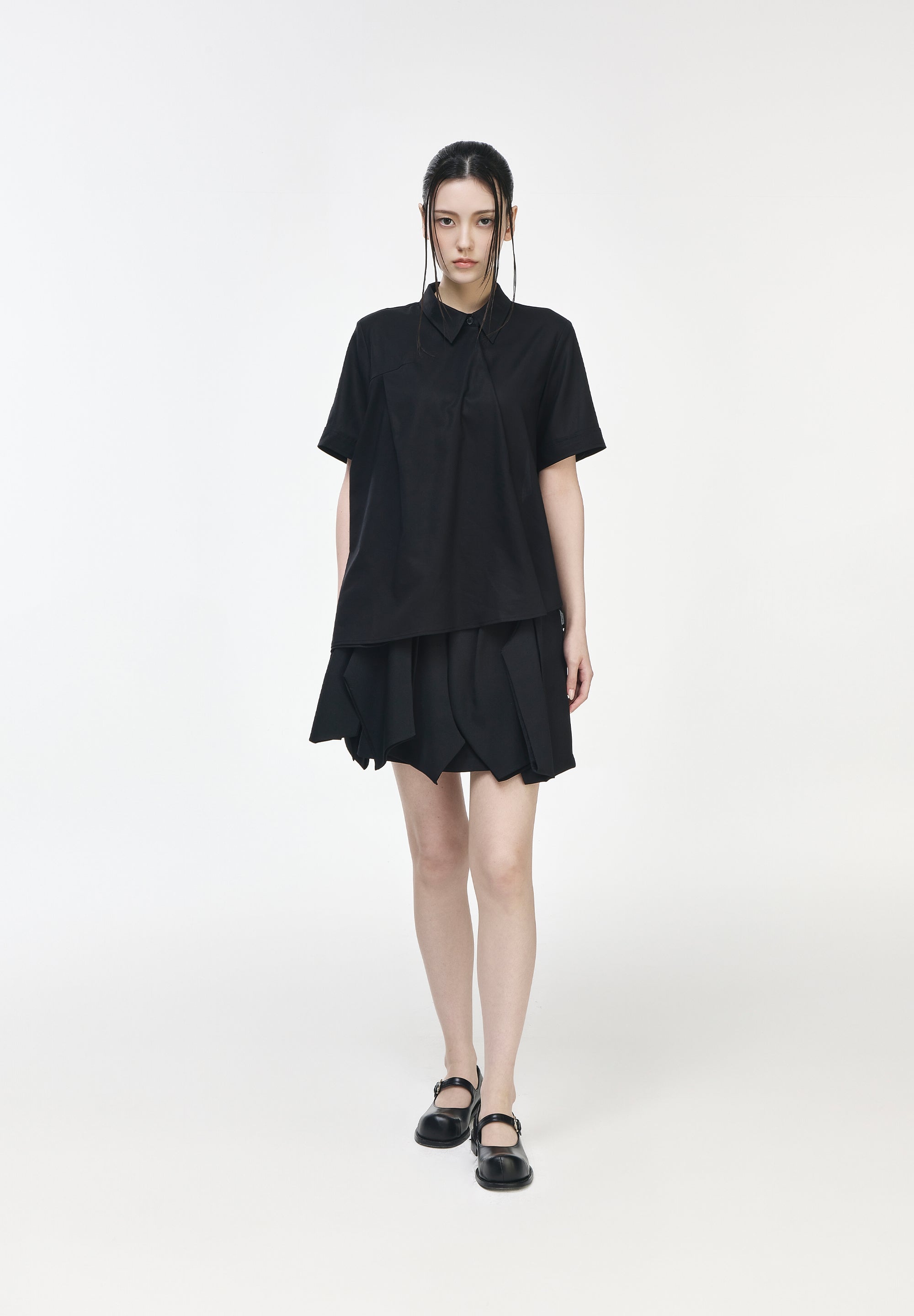 BIAS DRAPE HALF SHIRT