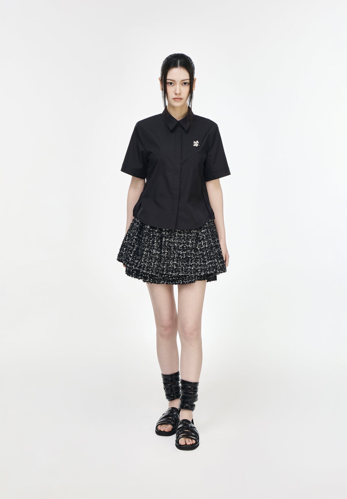 NIGHT MICKEY EMBROIDERED JEWELED SHIRT