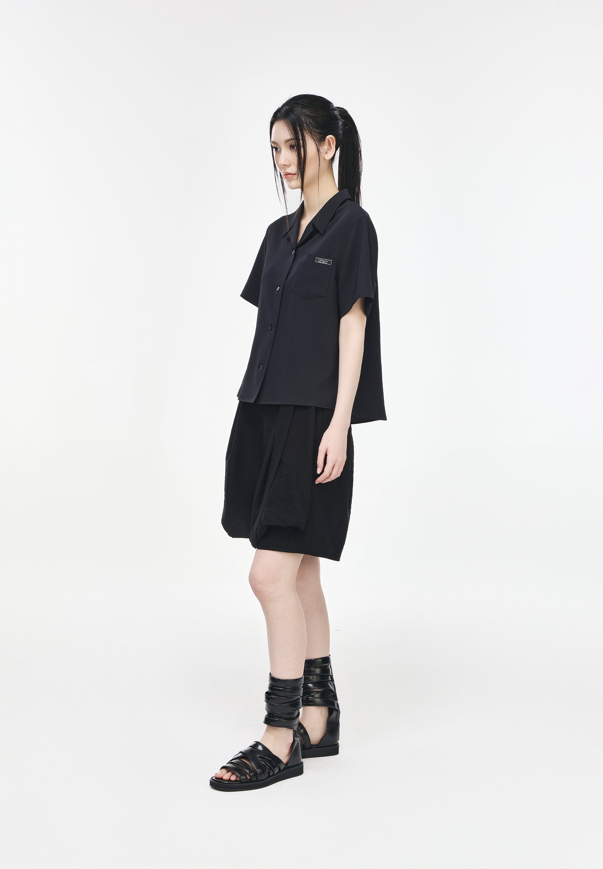 CELESTIAL EMBROIDERED HALF SHIRT