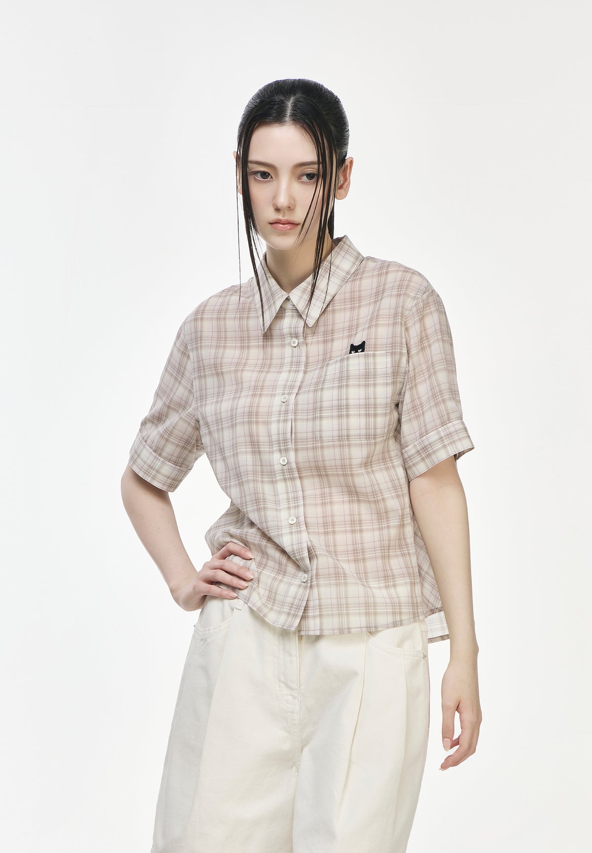 PANTHER CHECK HALF SHIRT