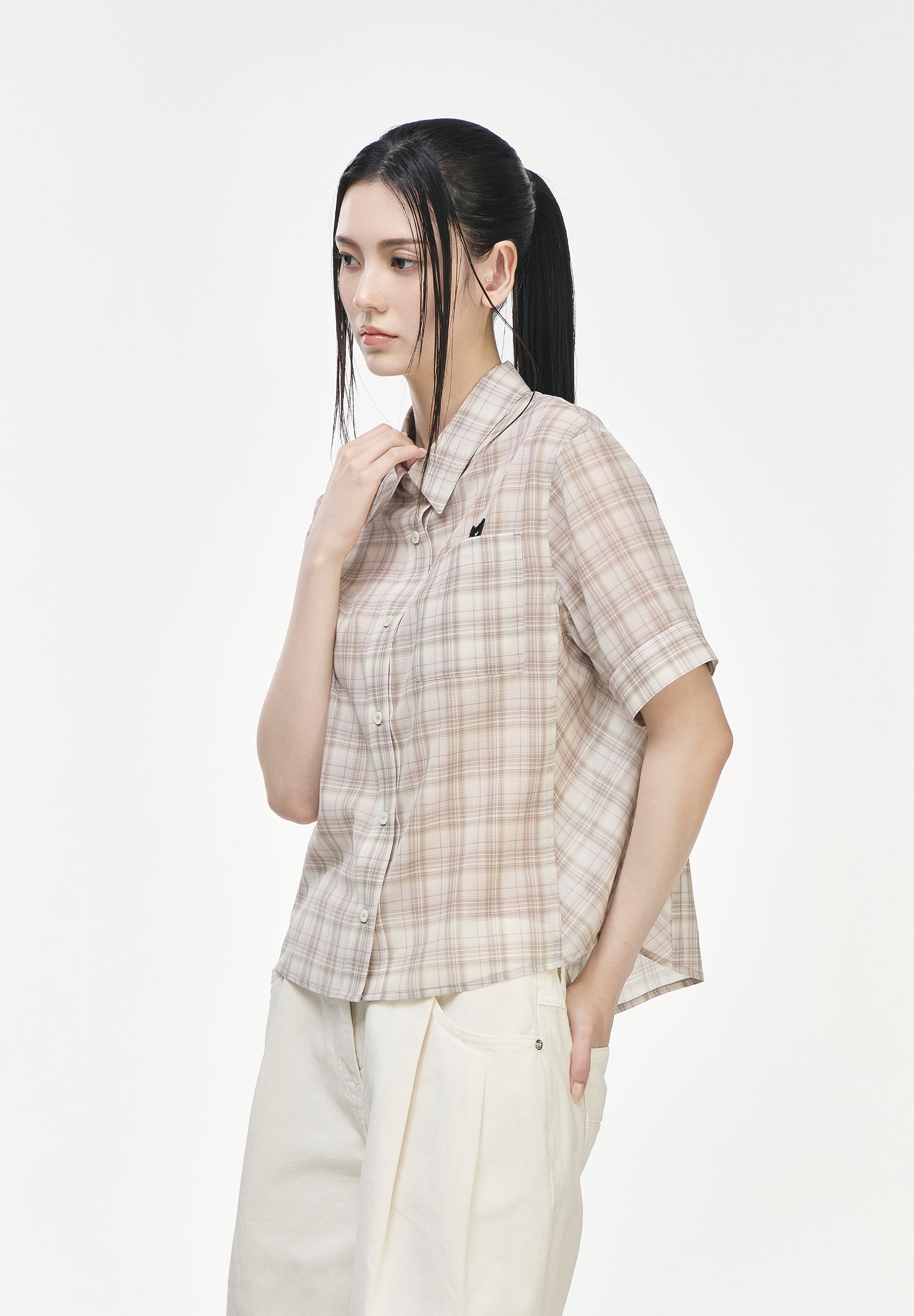 PANTHER CHECK HALF SHIRT
