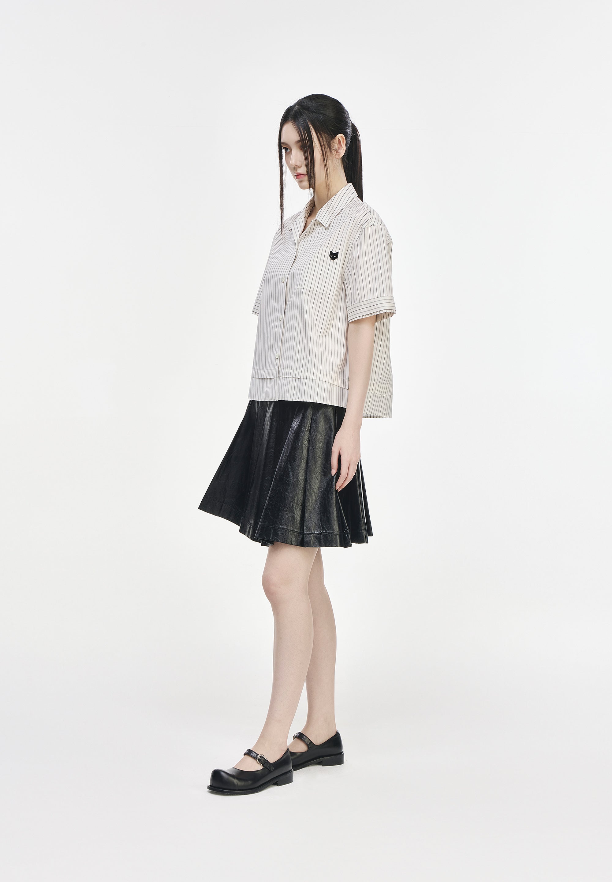 PANTHER LAYERED OPEN COLLAR SHIRT