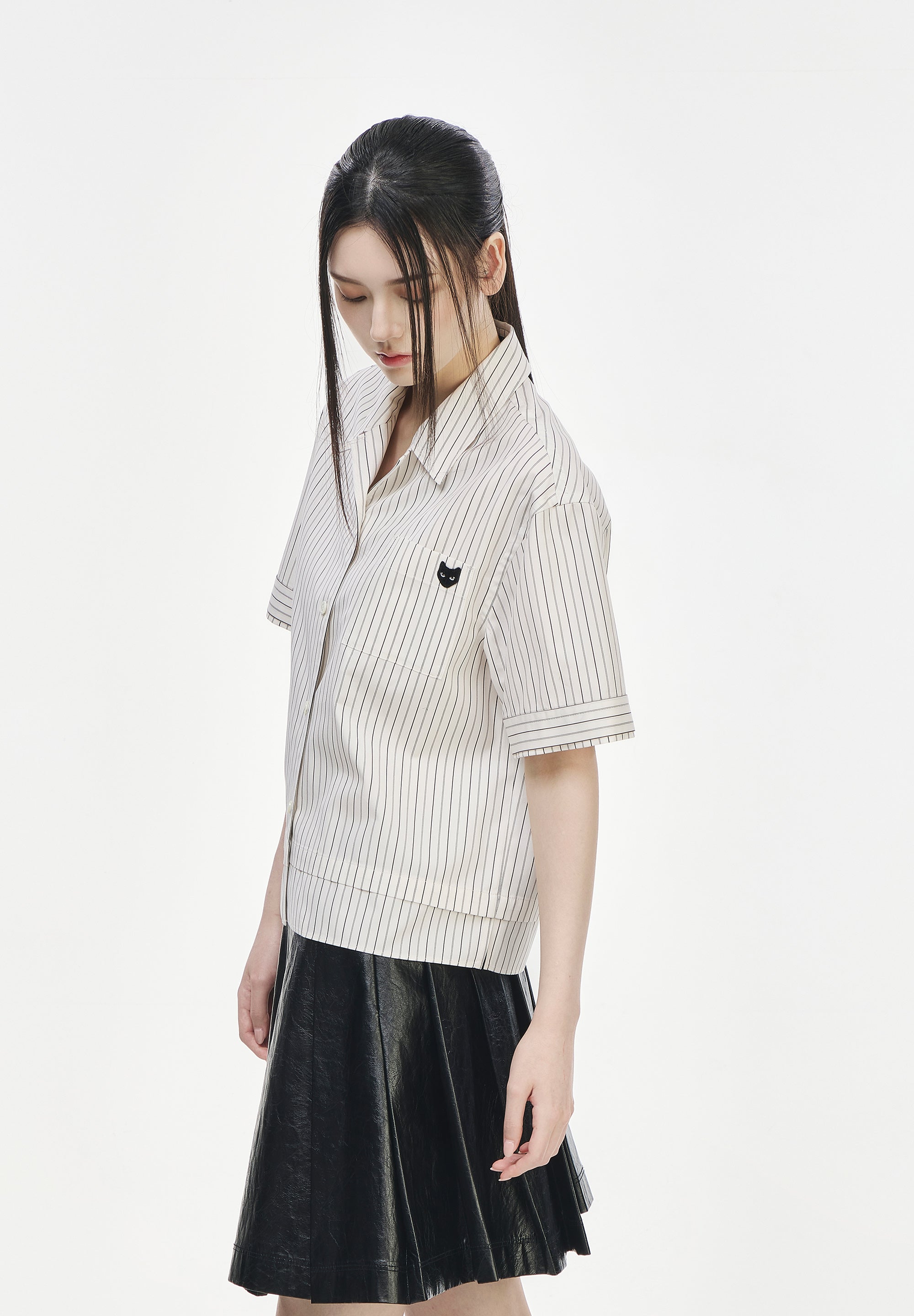 PANTHER LAYERED OPEN COLLAR SHIRT