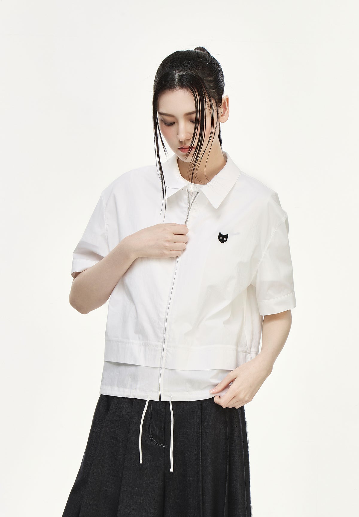 PANTHER LAYERED ZIP UP SHIRT