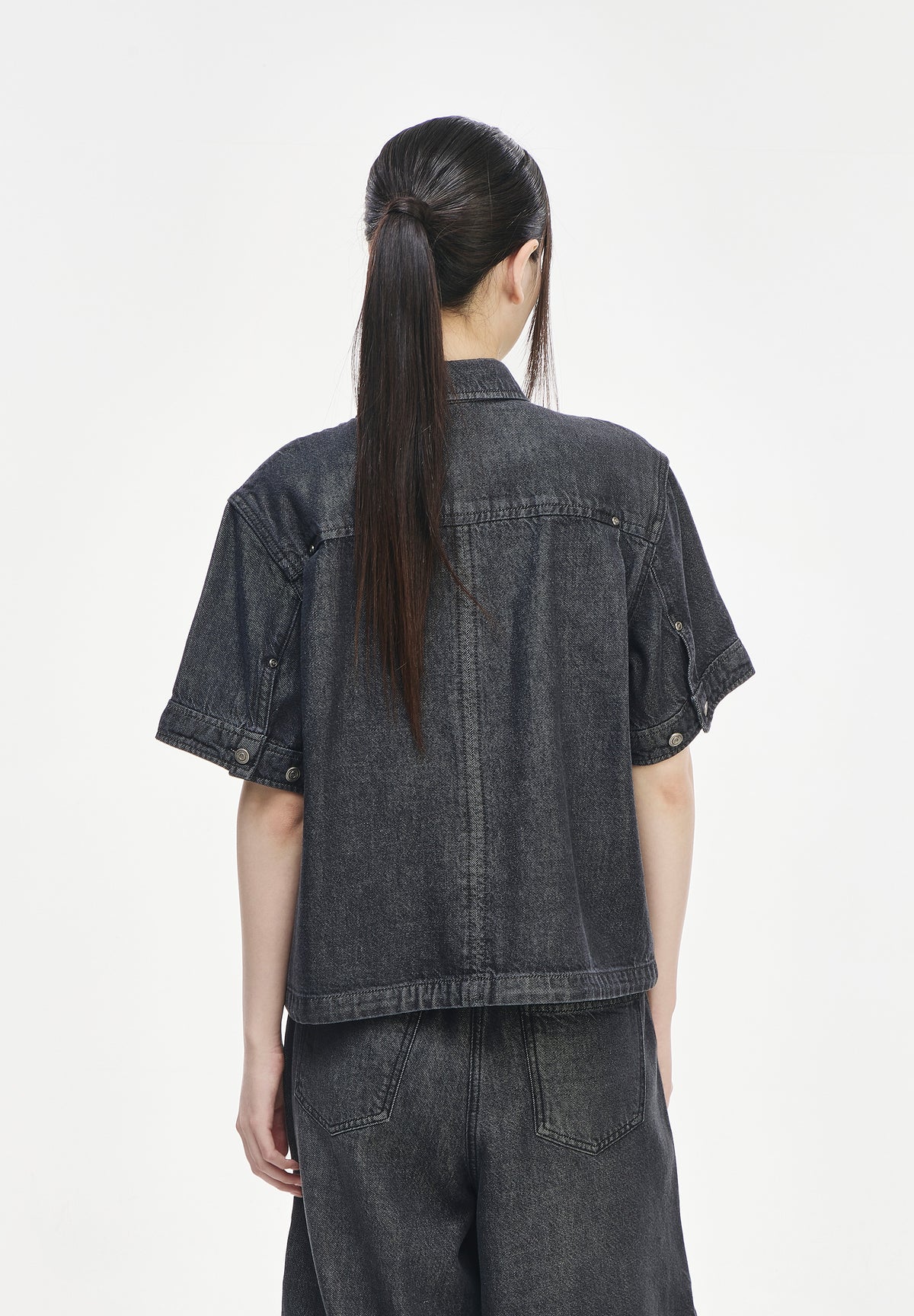 PANTHER DENIM STRING HALF SHIRT