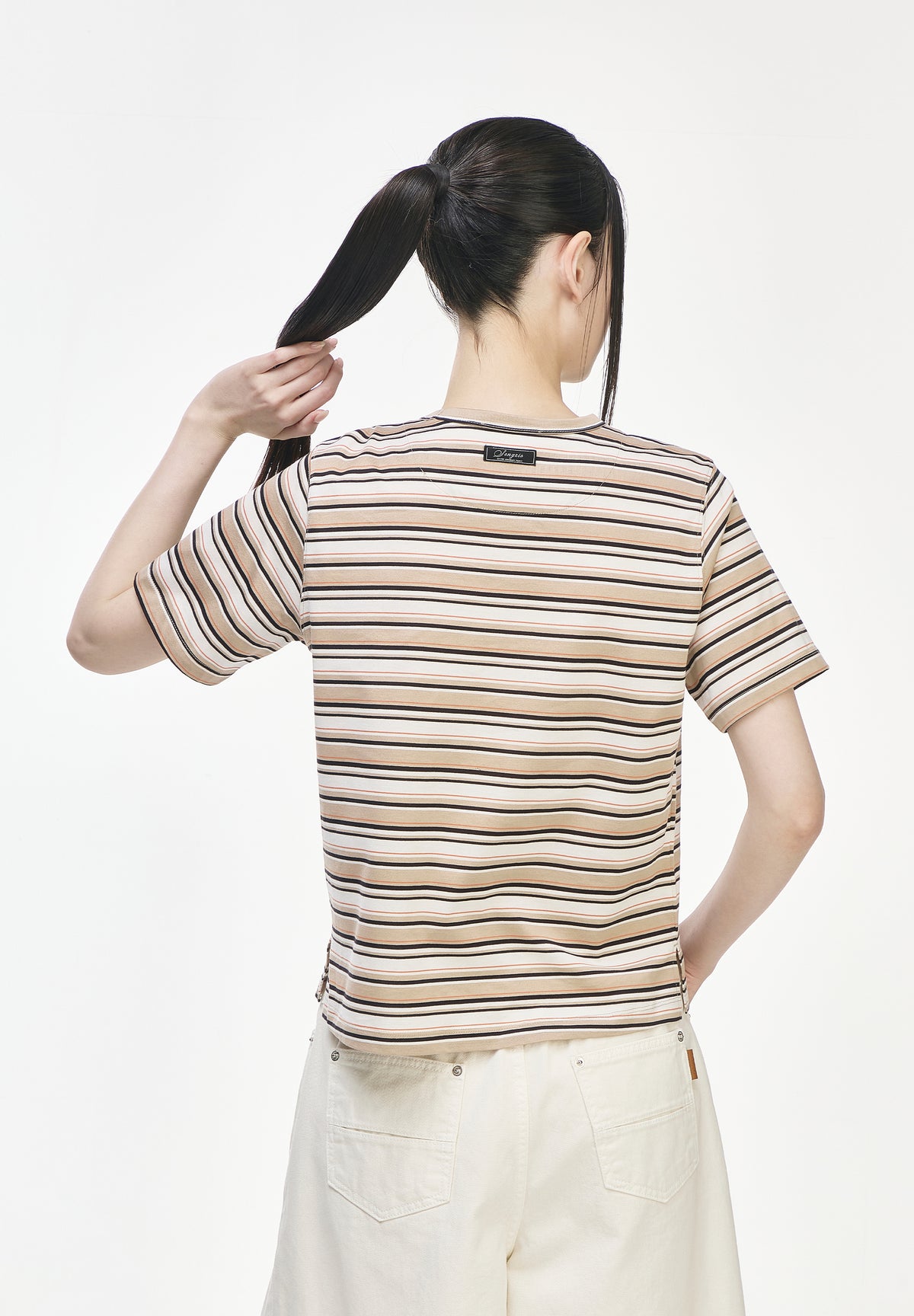 HEART STONE SLIM STRIPE T SHIRT