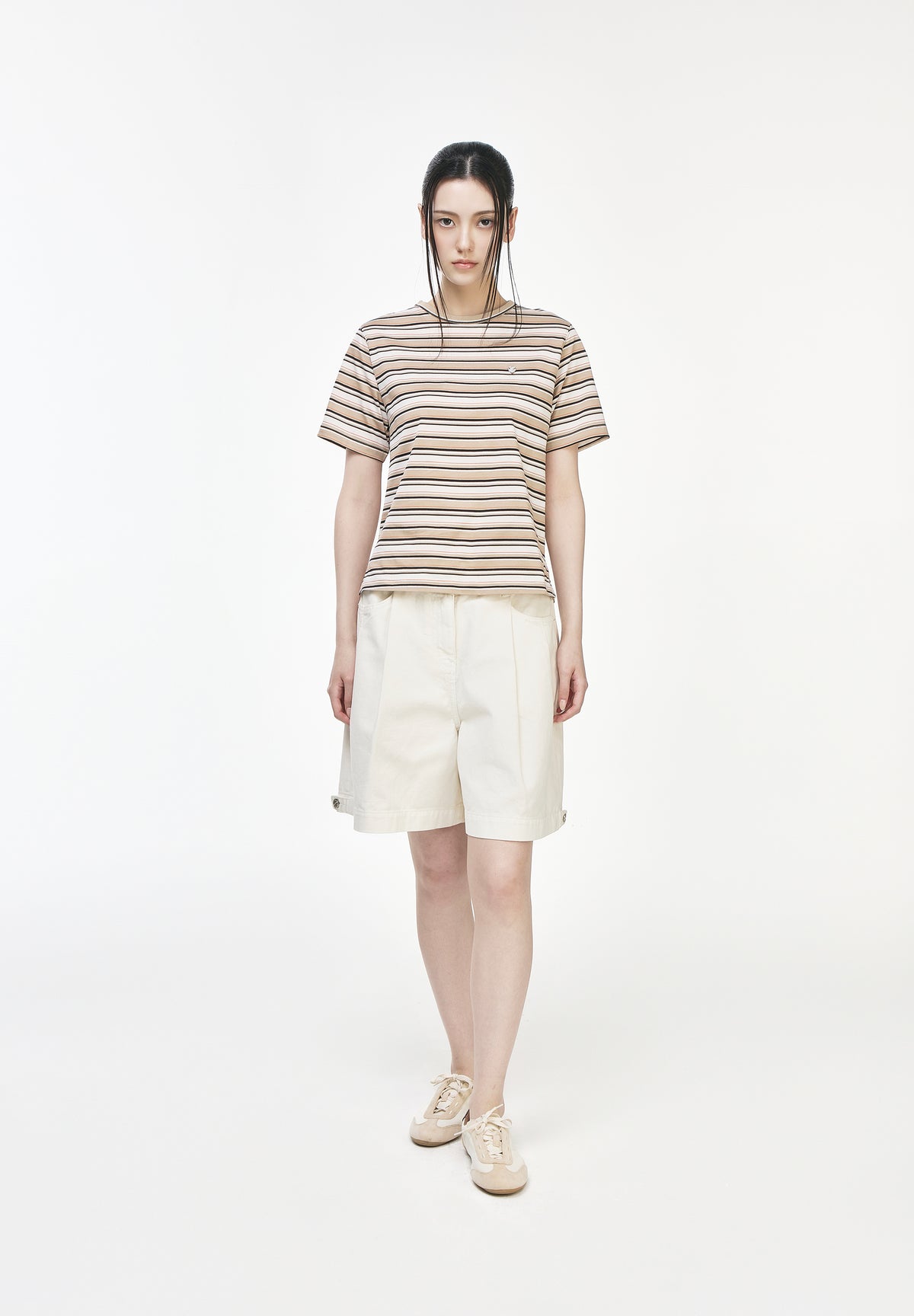 HEART STONE SLIM STRIPE T SHIRT