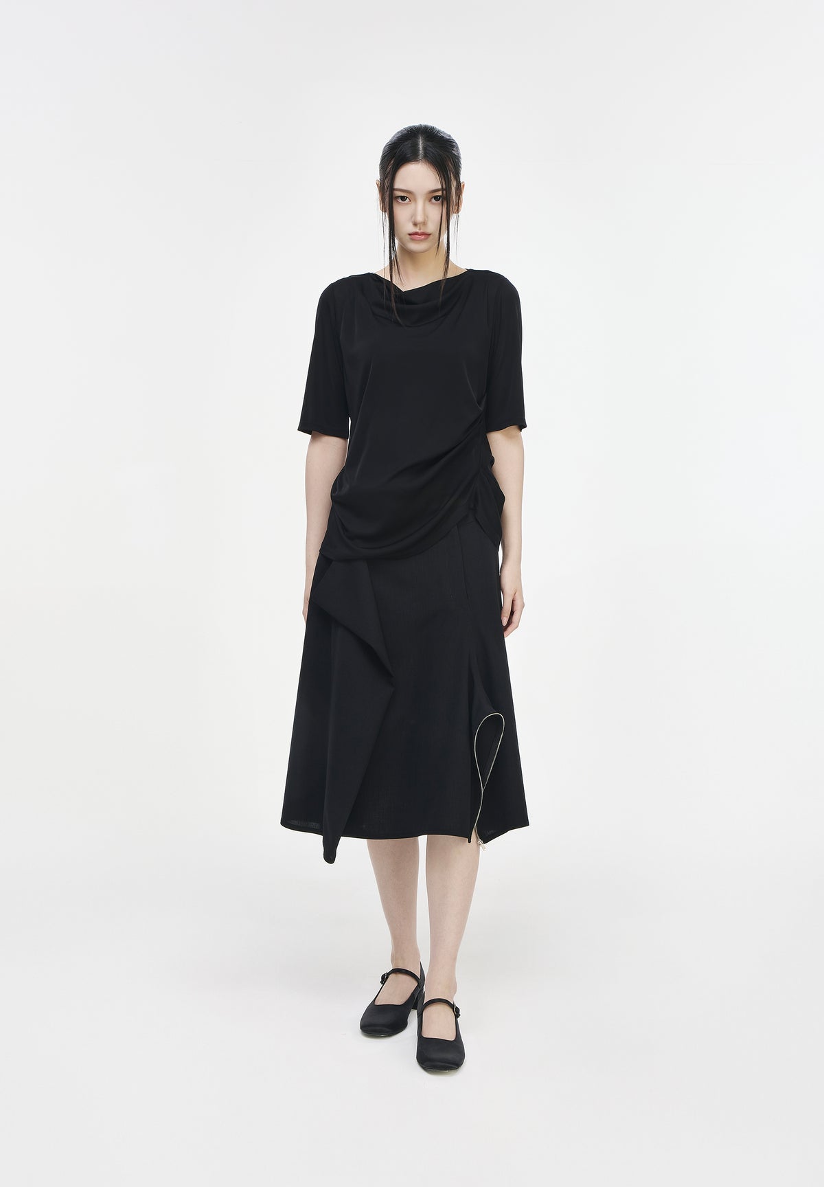 DRAPE BOATNECK LONG SLEEVE