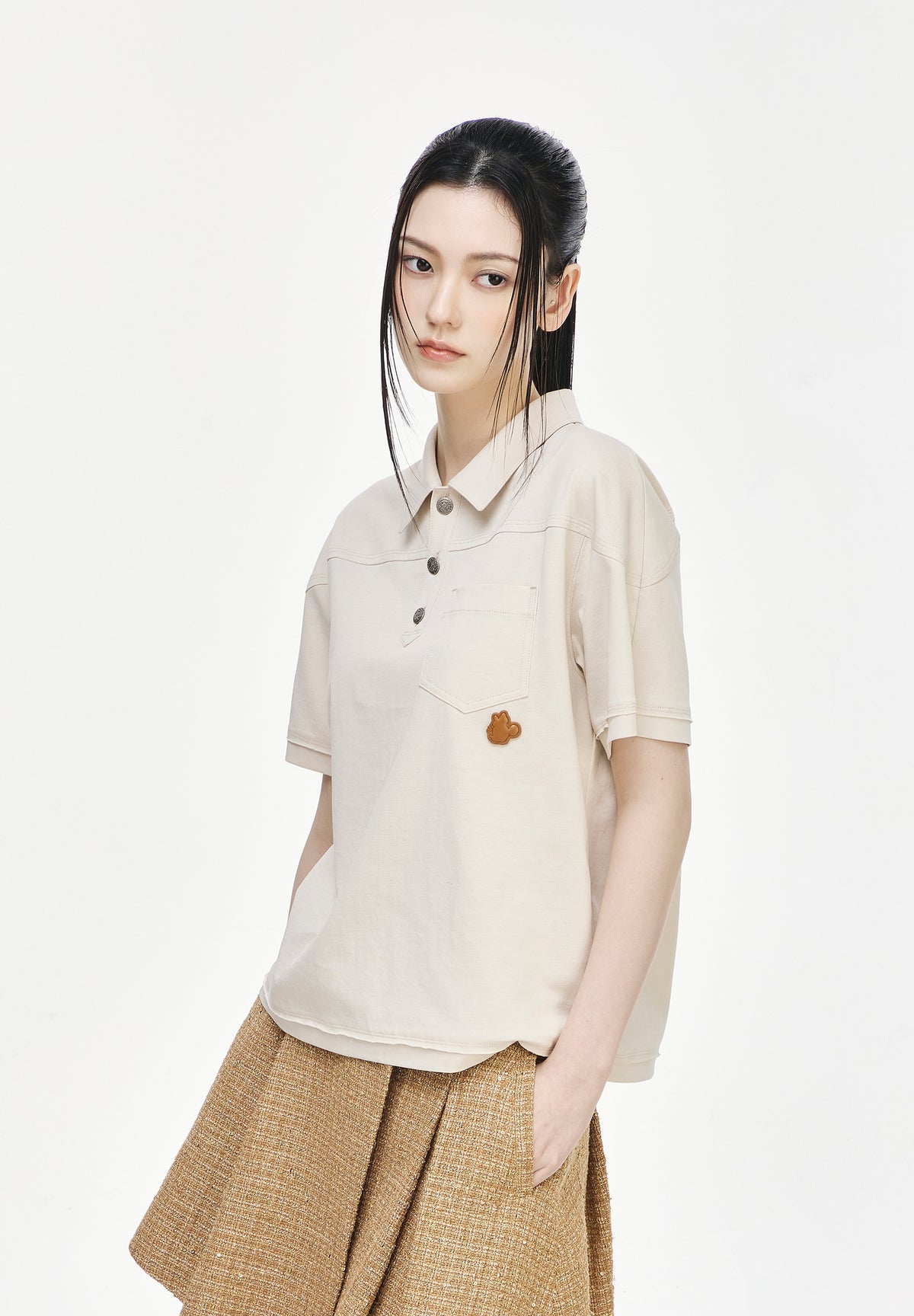 MICKEY & MINNIE SWING COLLARED T SHIRT