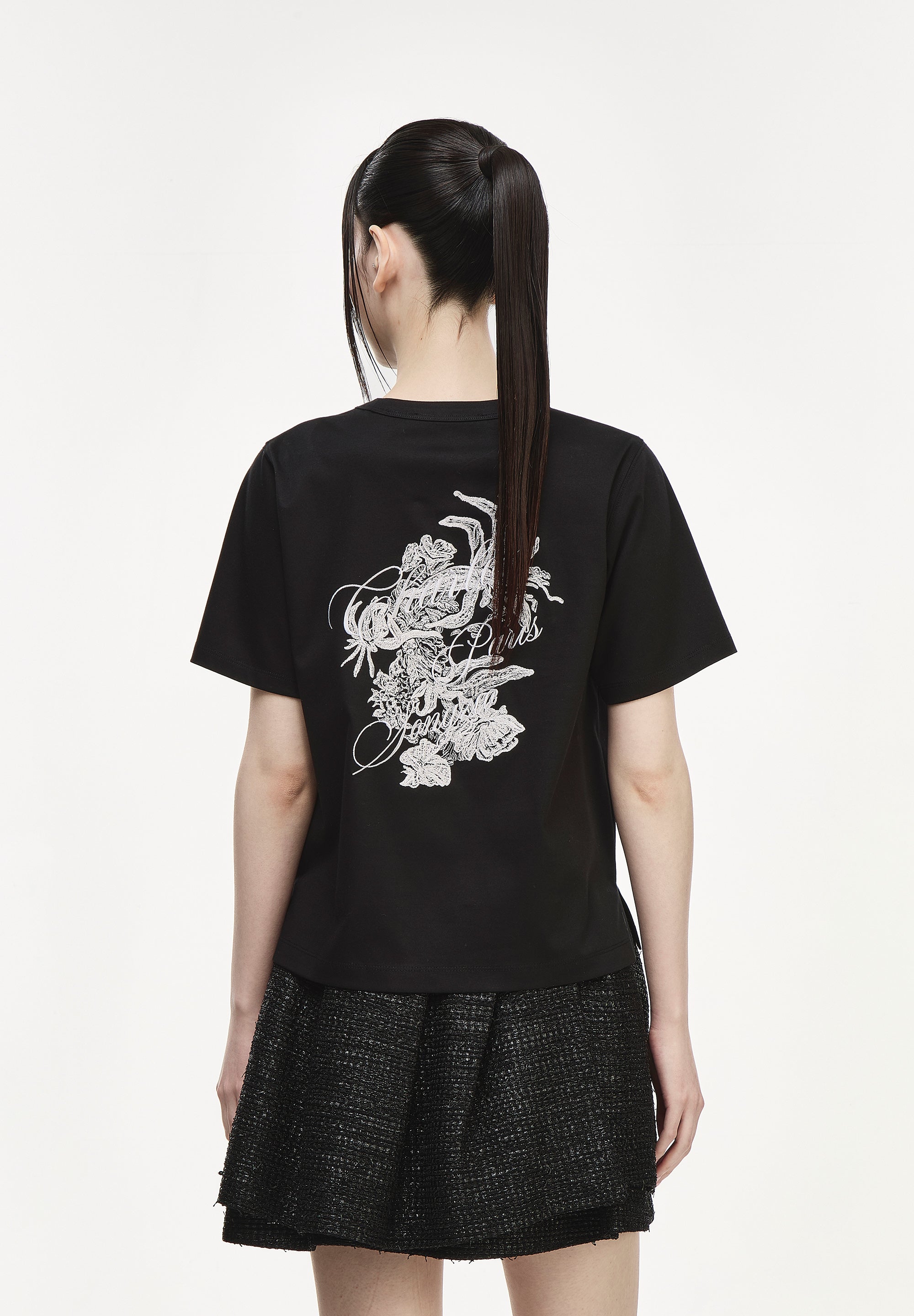 FLEUR EMBROIDERED T SHIRT