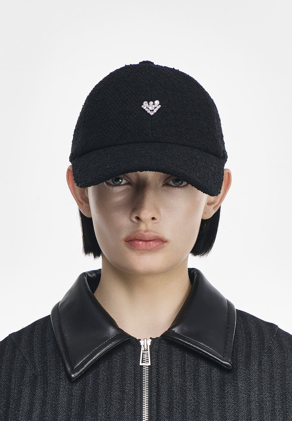 HEART JEWEL TWEED BALL CAP