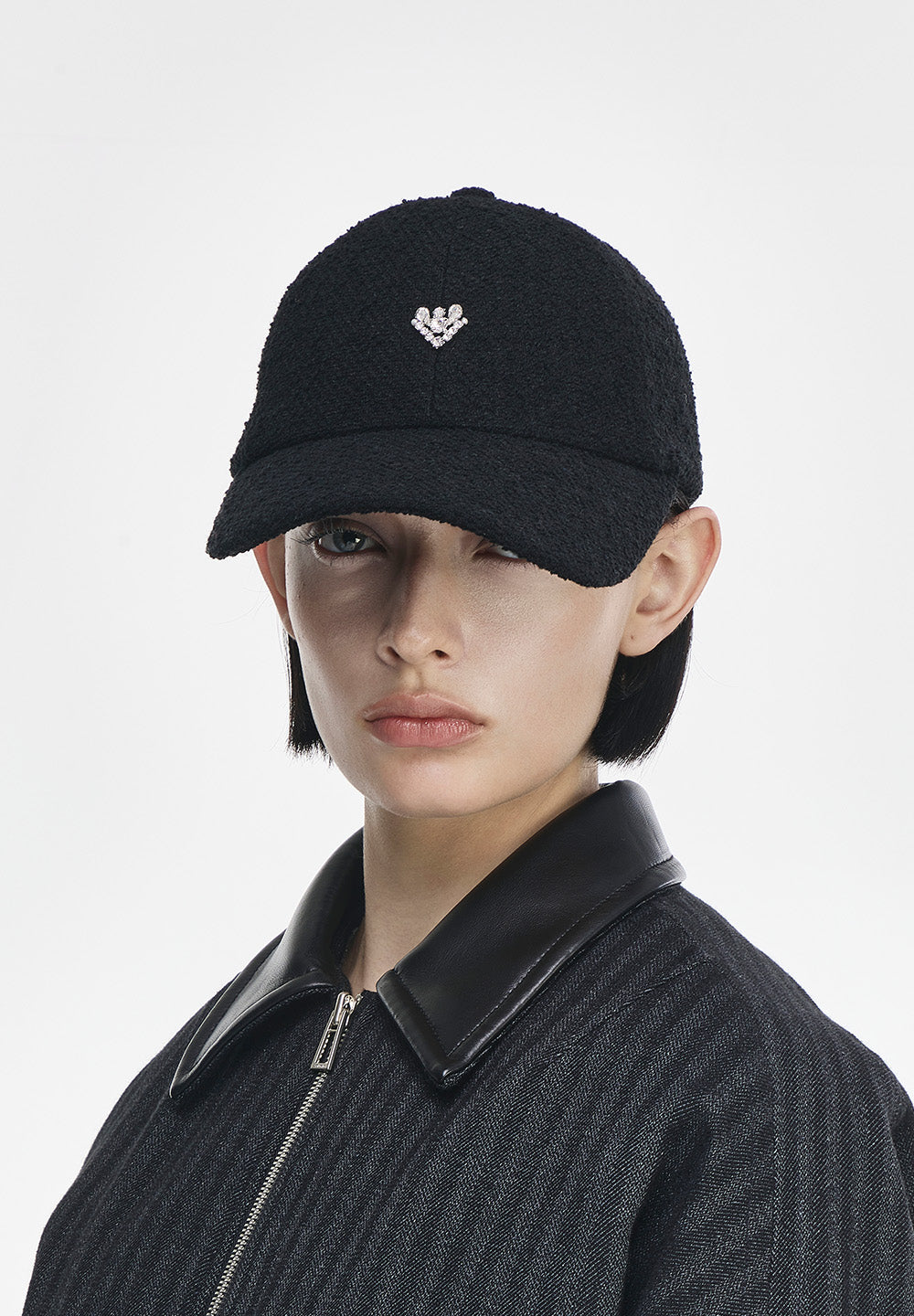 HEART JEWEL TWEED BALL CAP