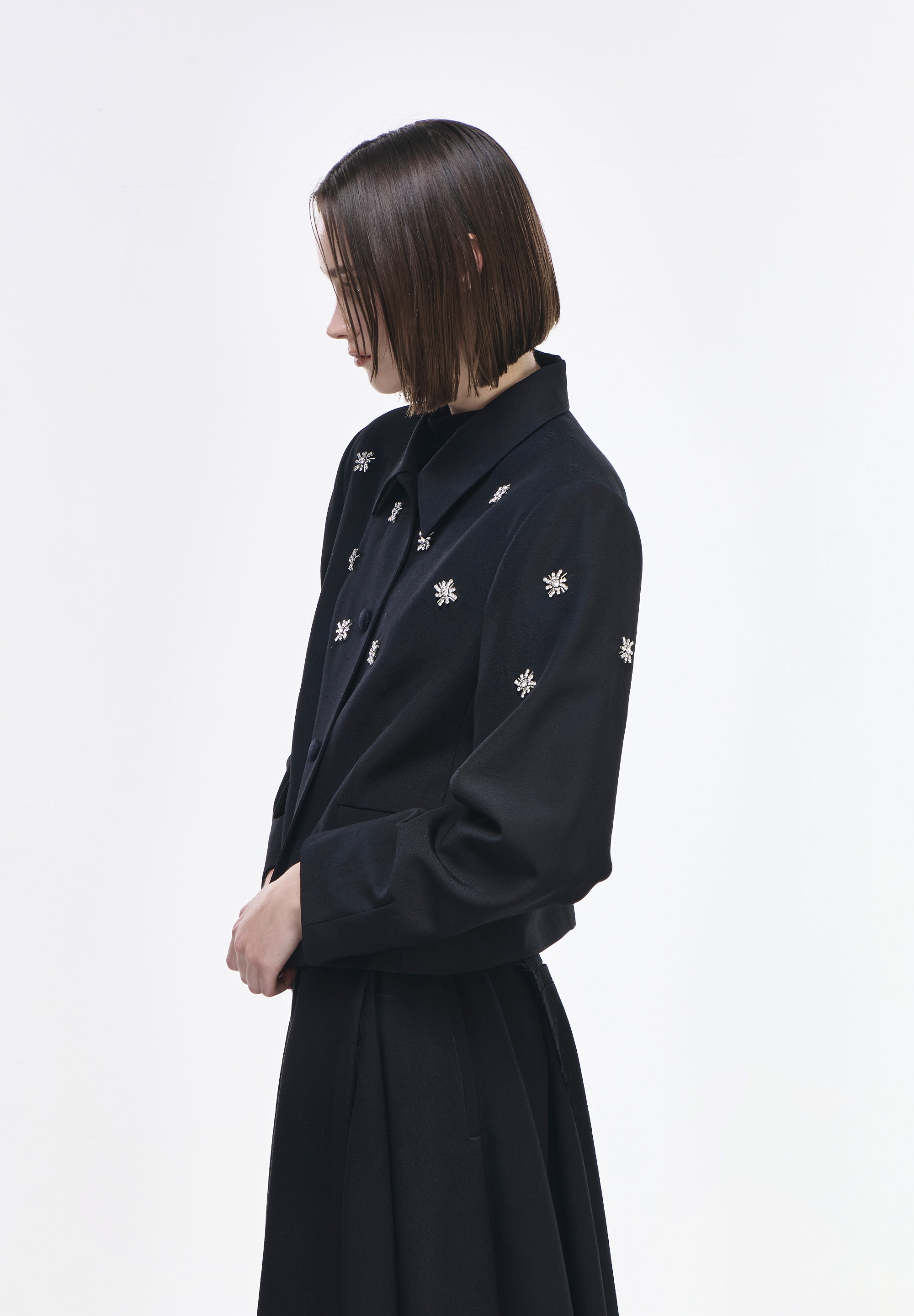 JACQUARD JEWELED JACKET