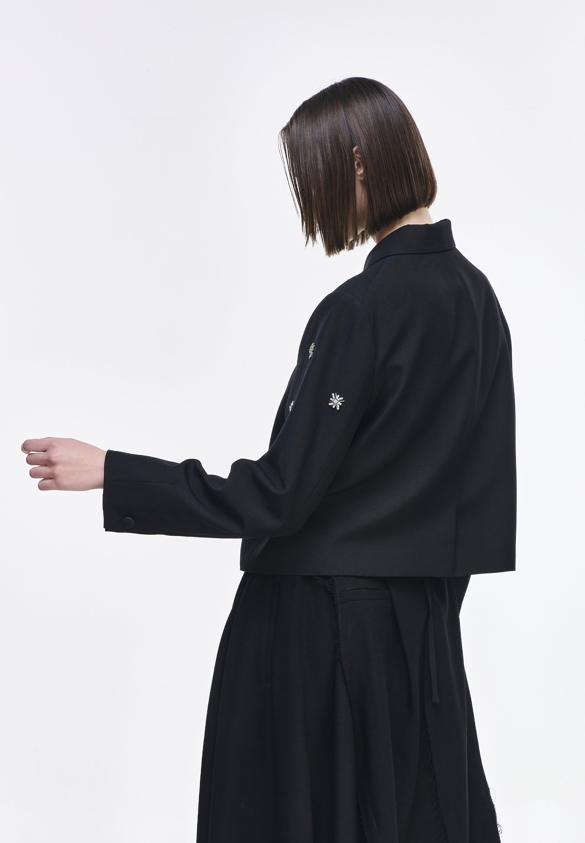 JACQUARD JEWELED JACKET