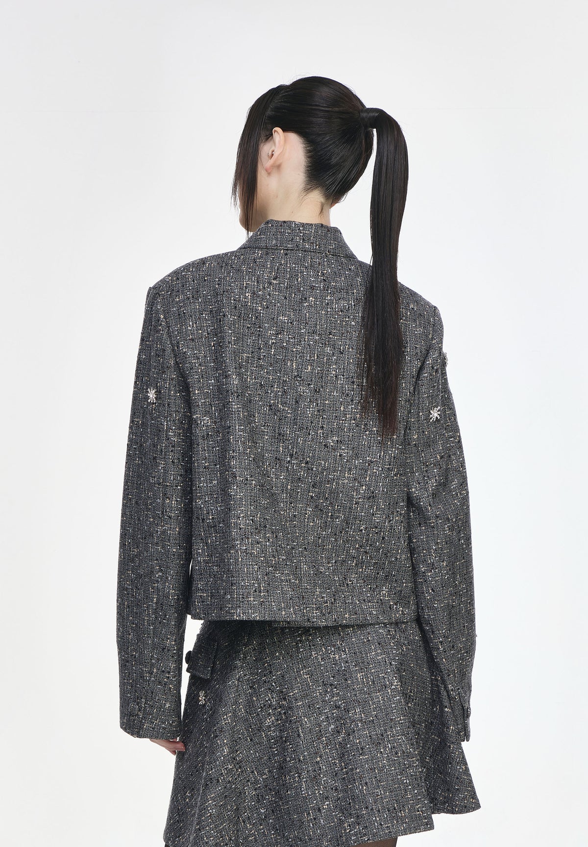 JACQUARD JEWELED JACKET