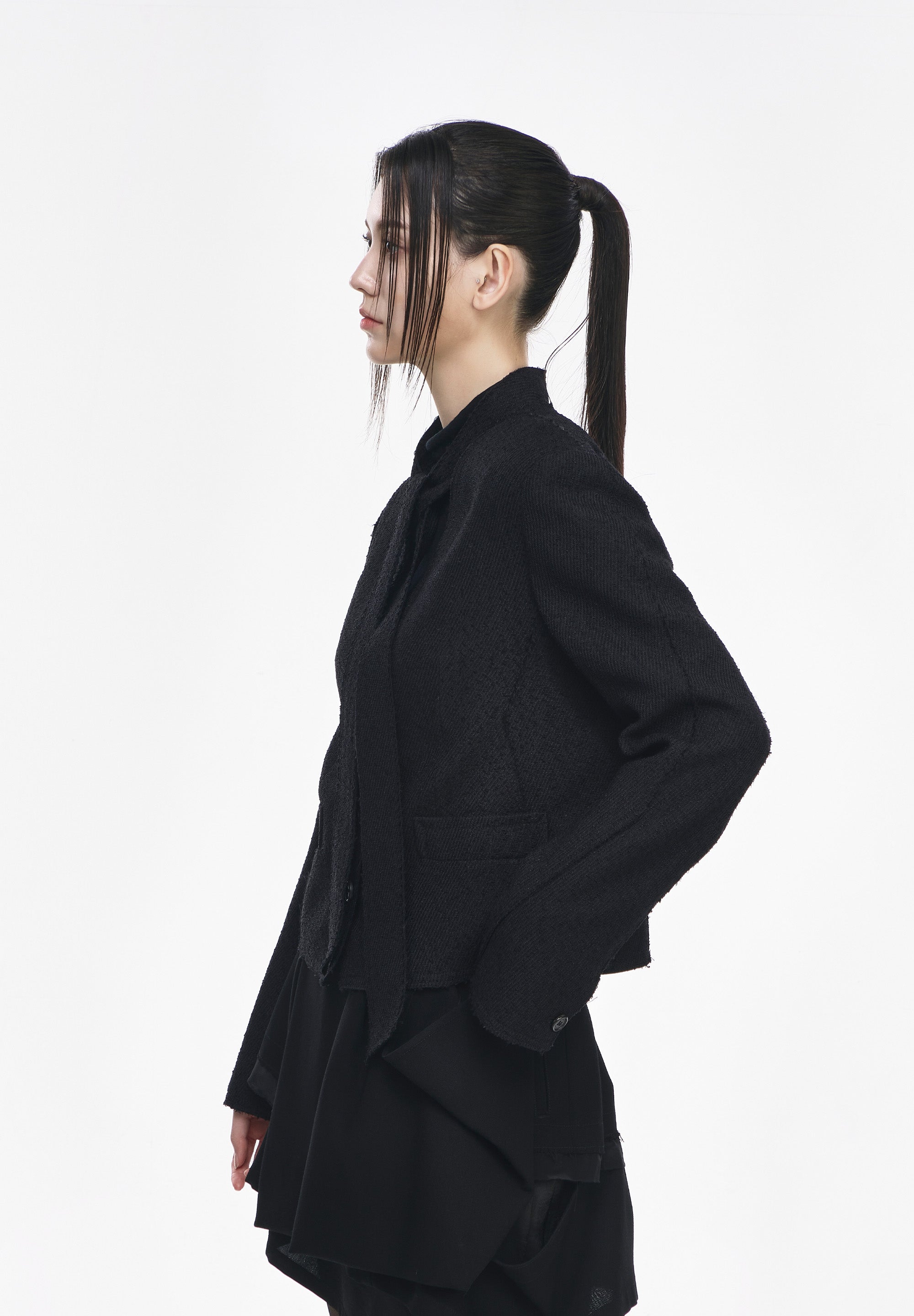 DEEPCUT RIBBON TWEED JACKET