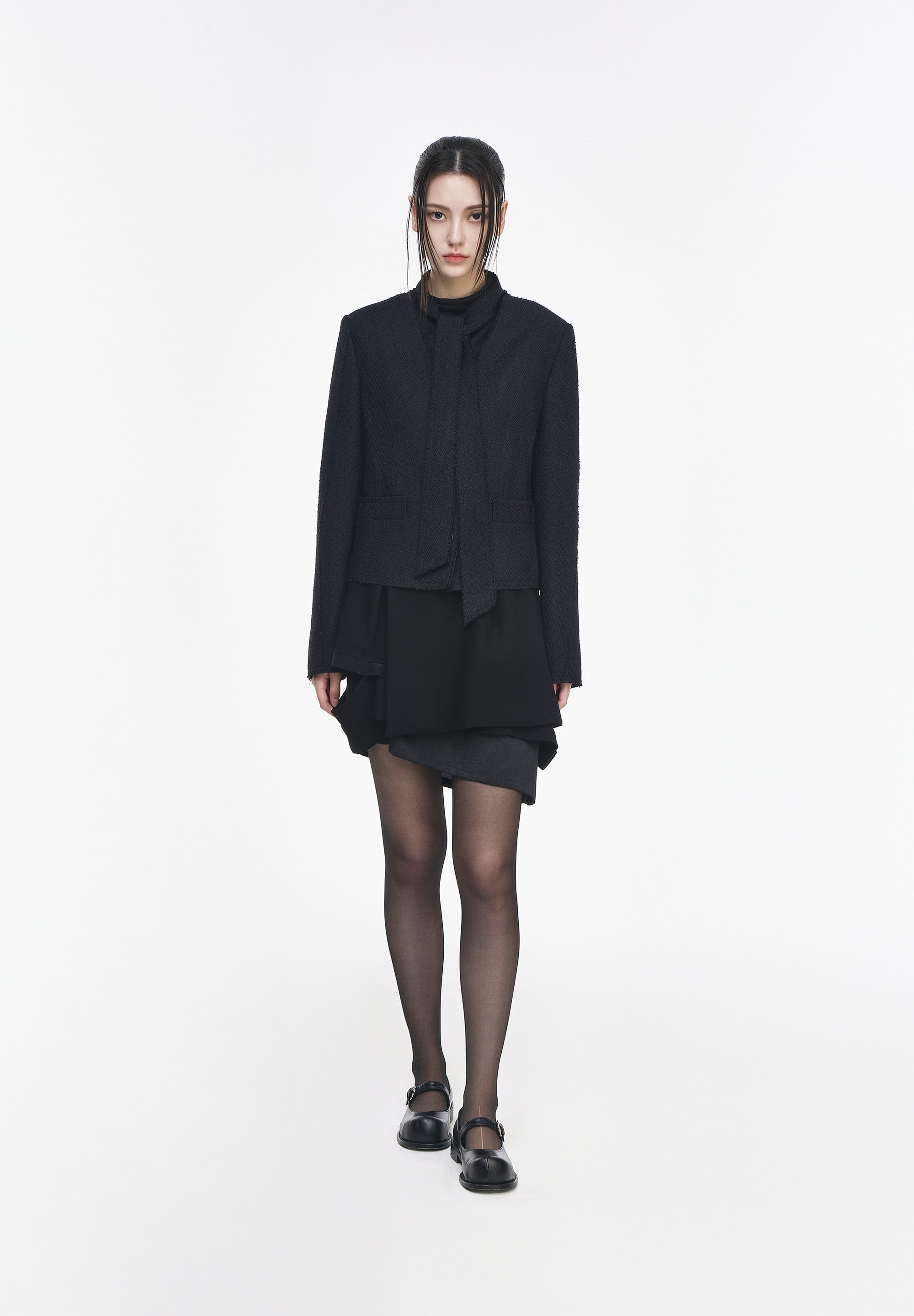 DEEPCUT RIBBON TWEED JACKET
