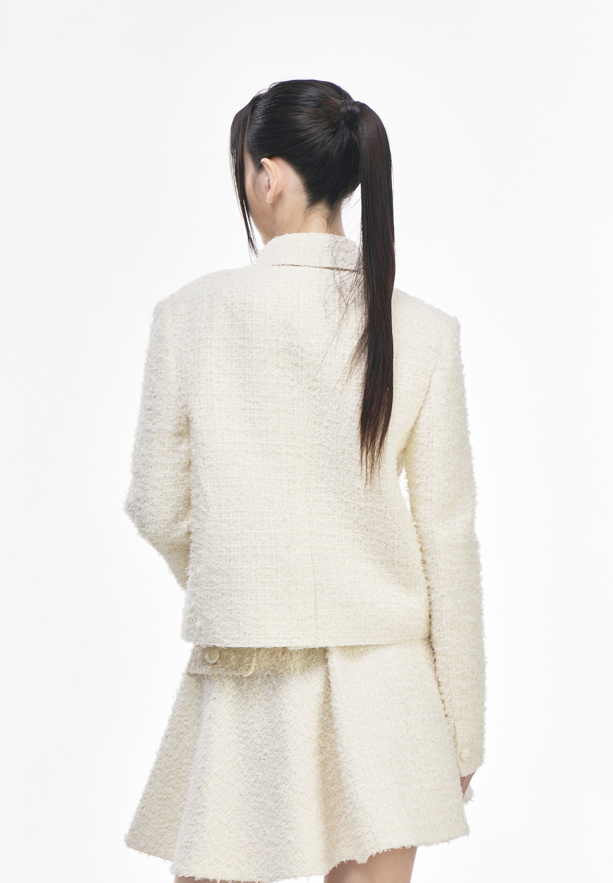 DEEPCUT RIBBON TWEED JACKET