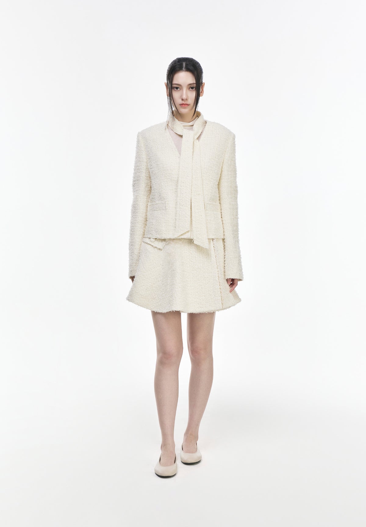DEEPCUT RIBBON TWEED JACKET
