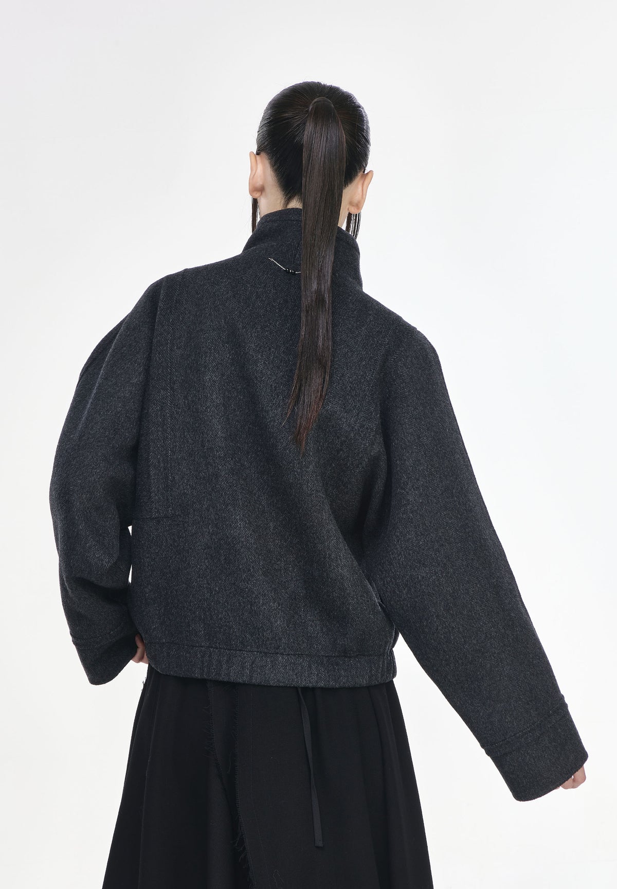 HIGH NECK HANDMADE HERRINGBONE JUMPER