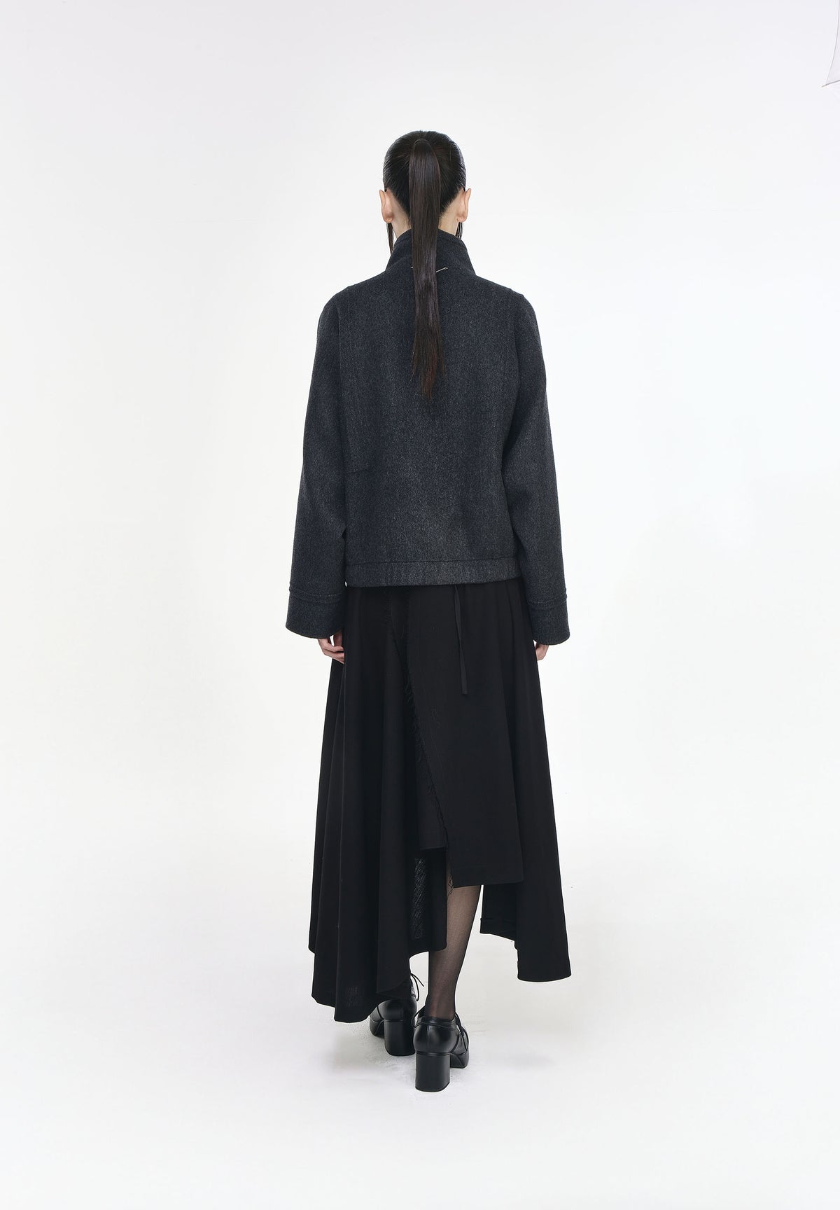 HIGH NECK HANDMADE HERRINGBONE JUMPER