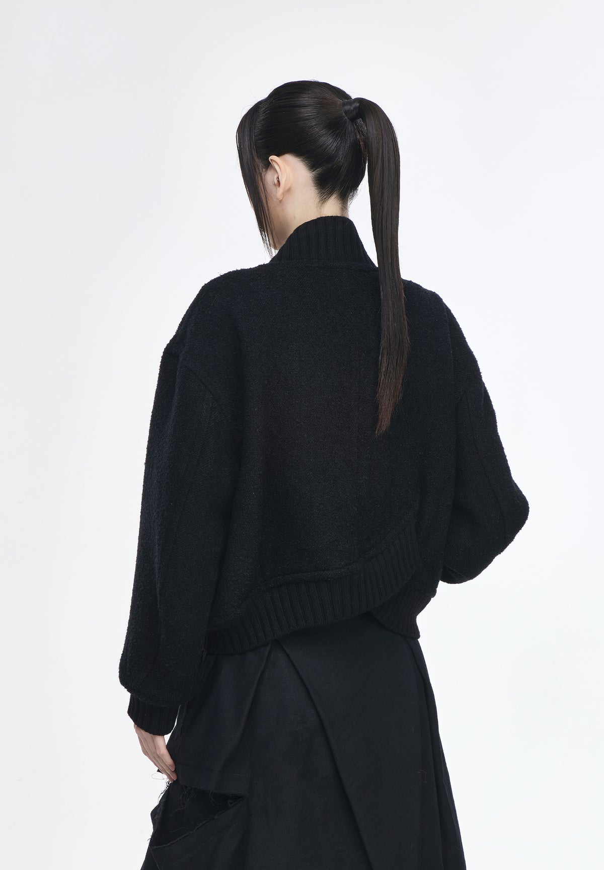 CONCAVE BOUCLE SHAWL JUMPER