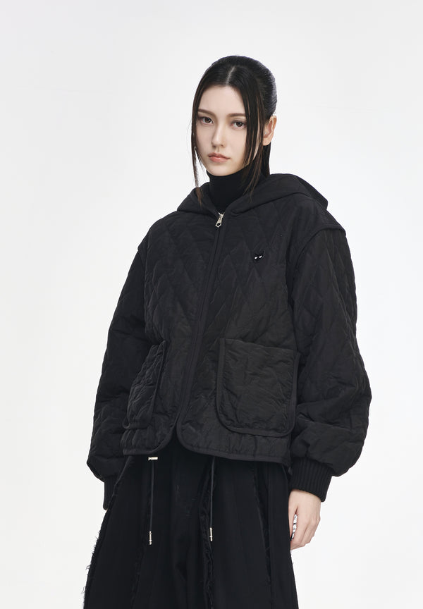 ZZERO PANTHER QUILTING HOOD JUMPER