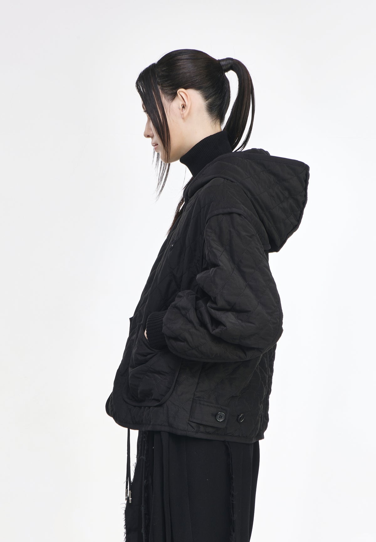 ZZERO PANTHER QUILTING HOOD JUMPER