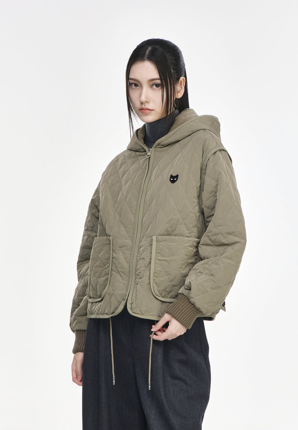 ZZERO PANTHER QUILTING HOOD JUMPER