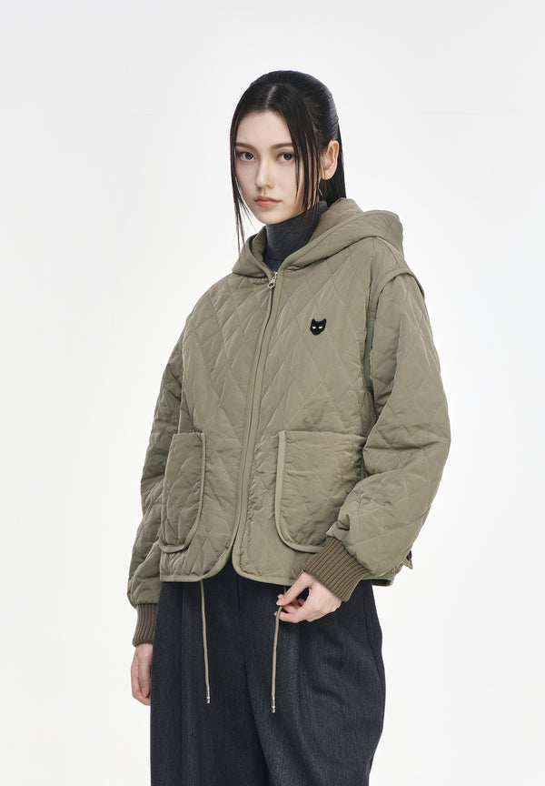 ZZERO PANTHER QUILTING HOOD JUMPER