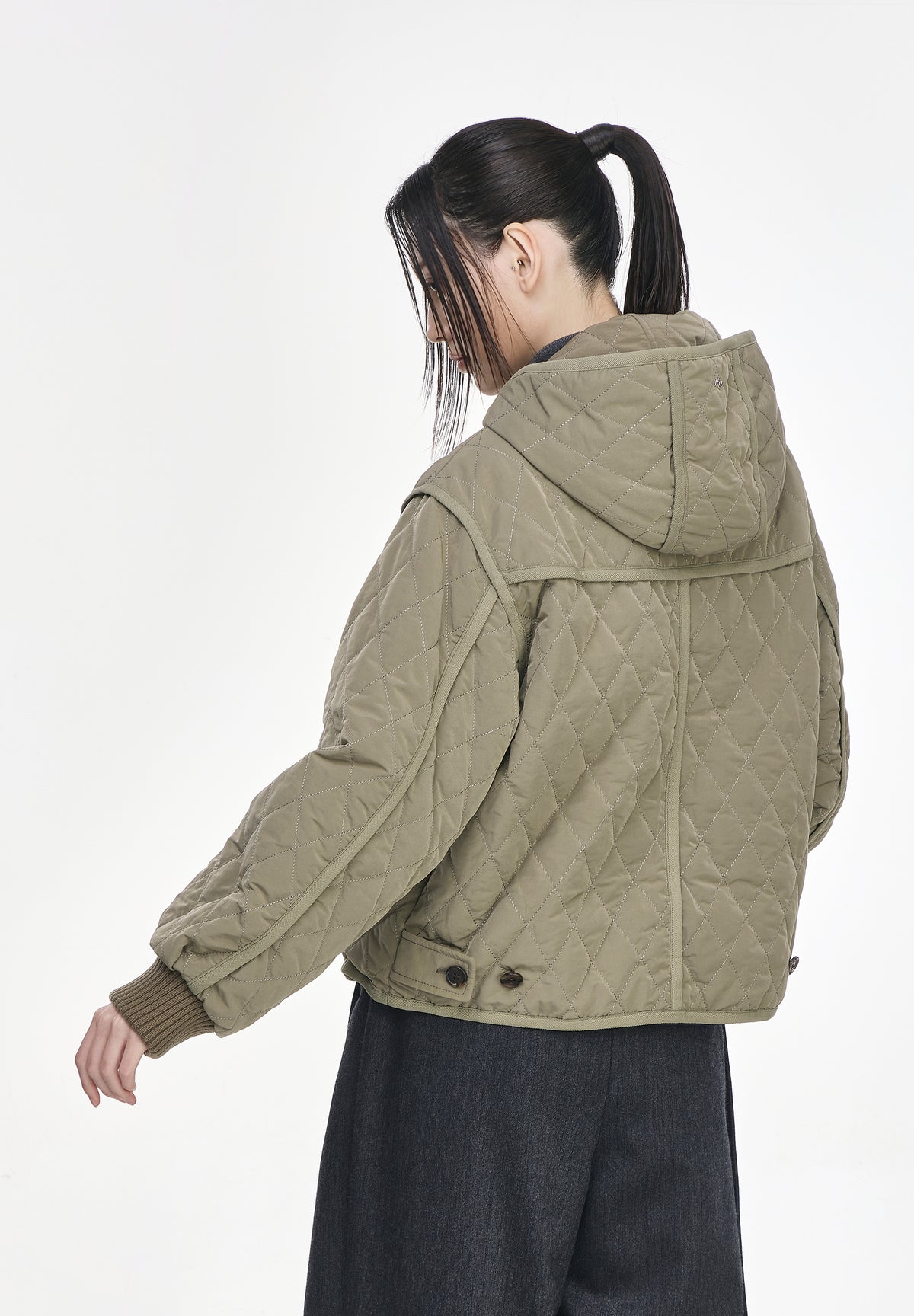 ZZERO PANTHER QUILTING HOOD JUMPER