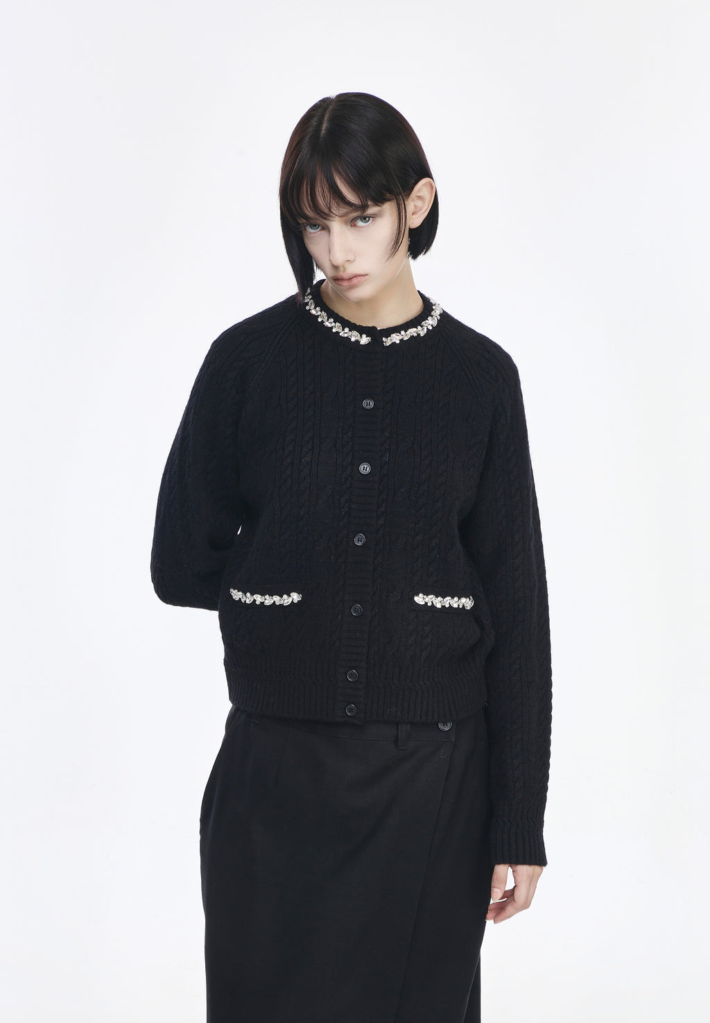 JEWELED RAGLAN CARDIGAN