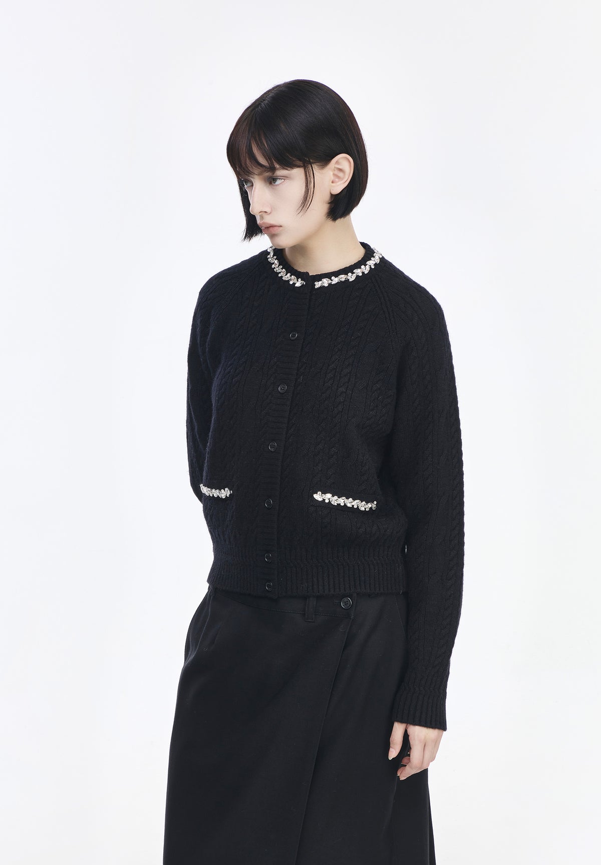 JEWELED RAGLAN CARDIGAN