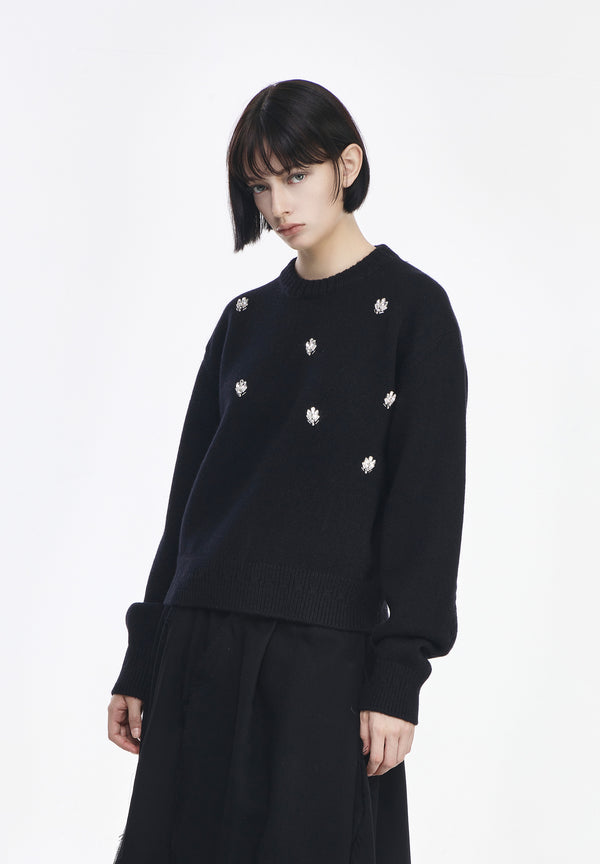 CREST ROUND NECK KNIT