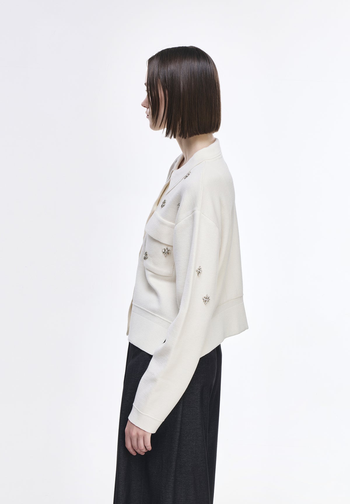 CELESTE KNIT COLLARED JACKET