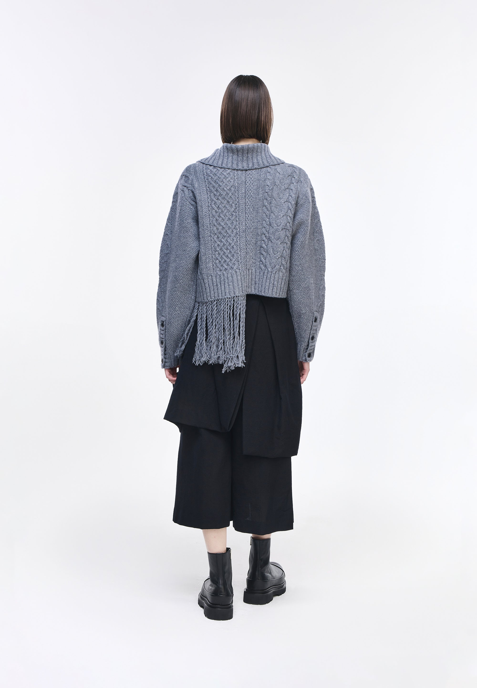 PLASTRON TURTLENECK CARDIGAN