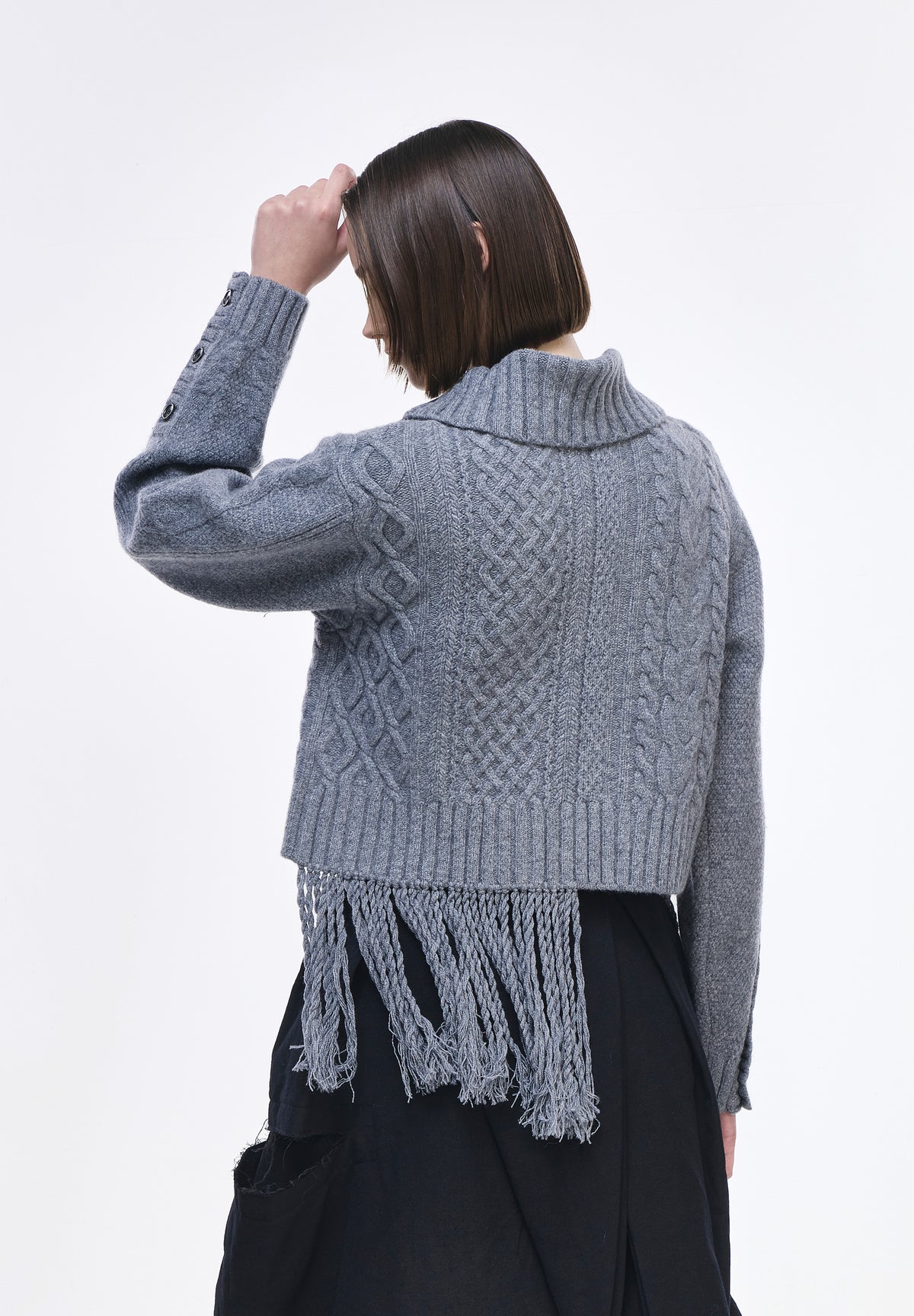 PLASTRON TURTLENECK CARDIGAN