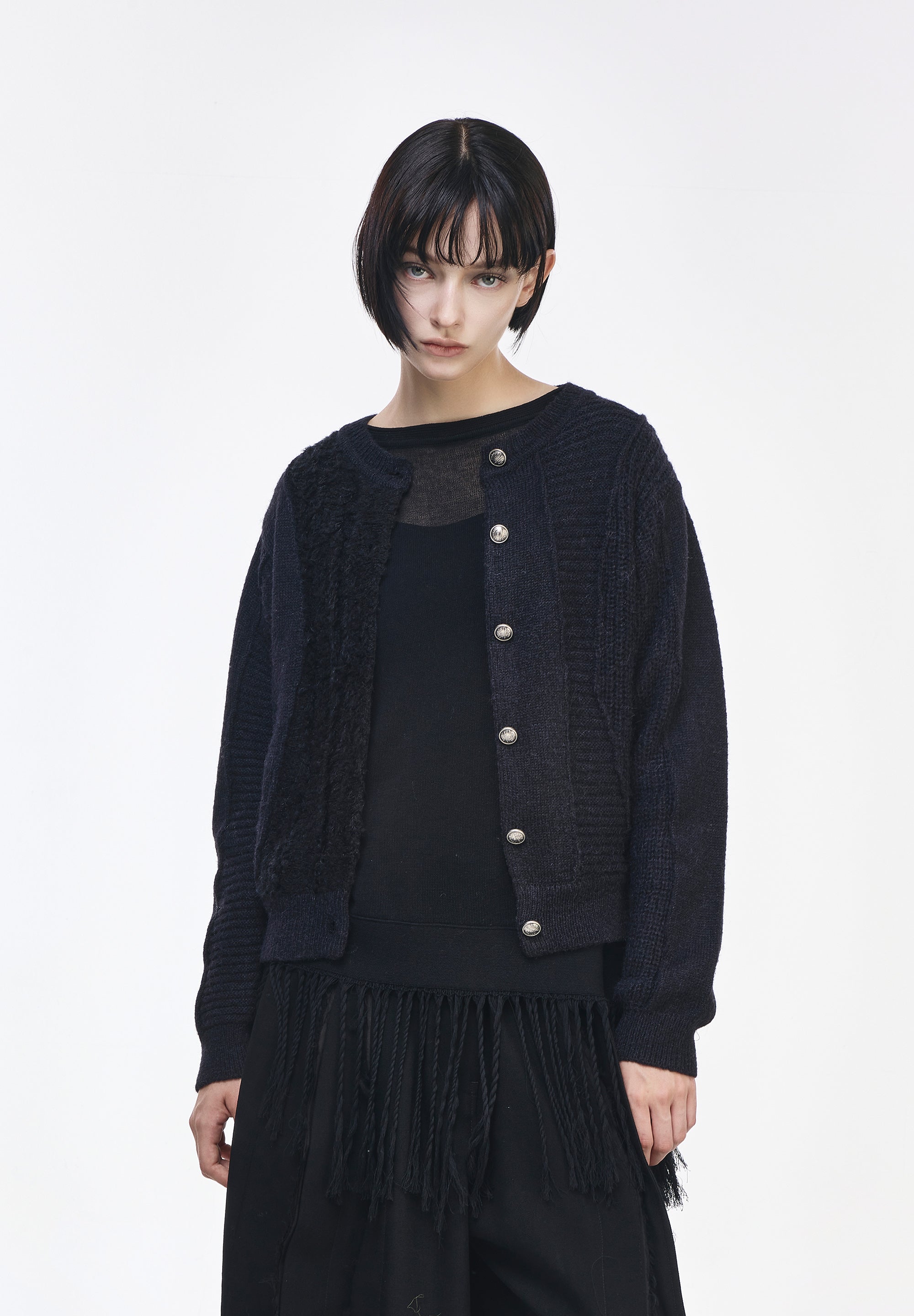 CASCADE ROUND NECK CARDIGAN