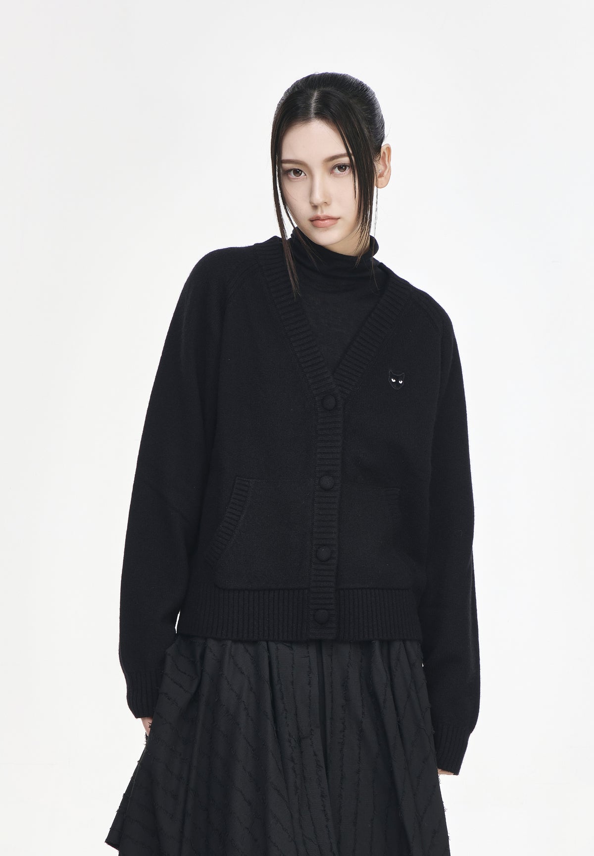 PANTHER CASHMERE BLEND CARDIGAN