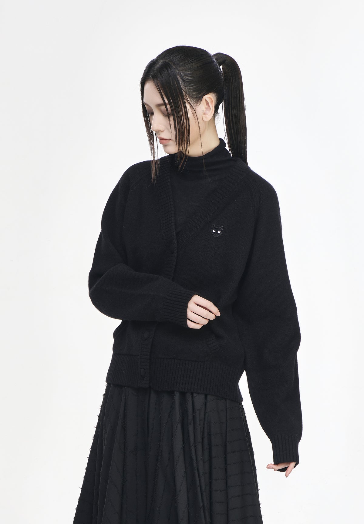 ZZERO PANTHER CASHMERE BLEND CARDIGAN