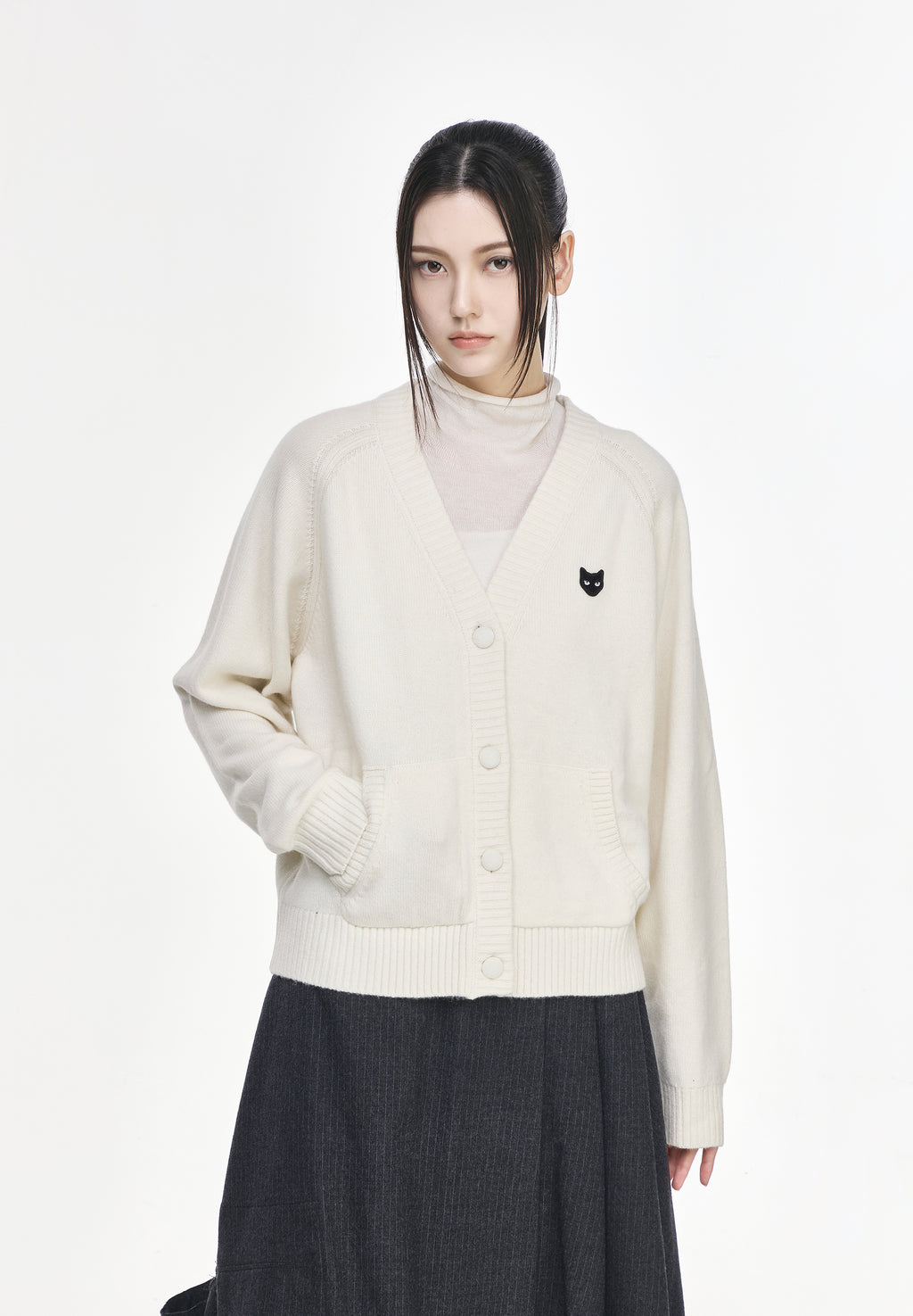 PANTHER CASHMERE BLEND CARDIGAN